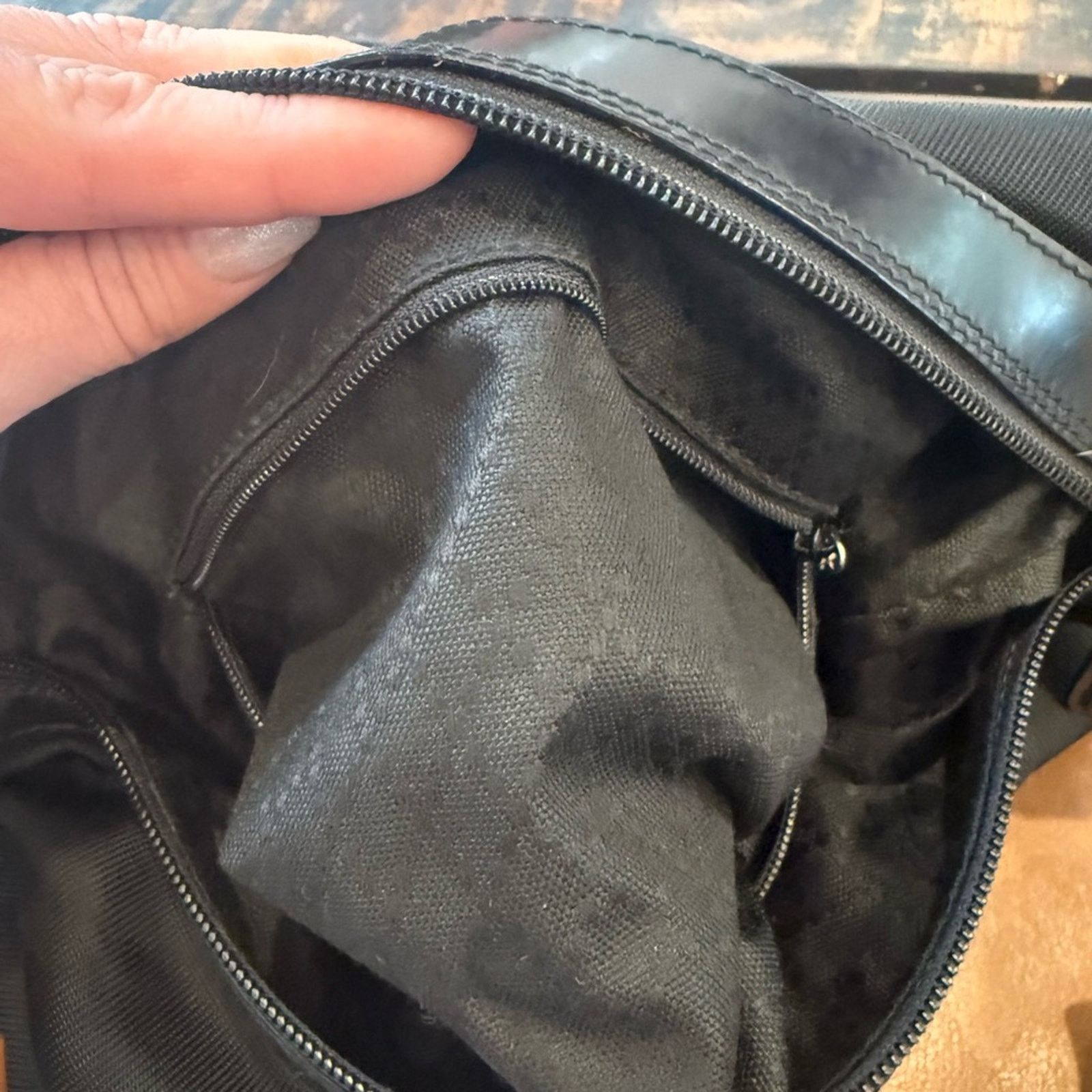 Gucci Gucci Vintage Black Nylon & Leather Bamboo 000205805315 Size ONE SIZE - 13 Thumbnail