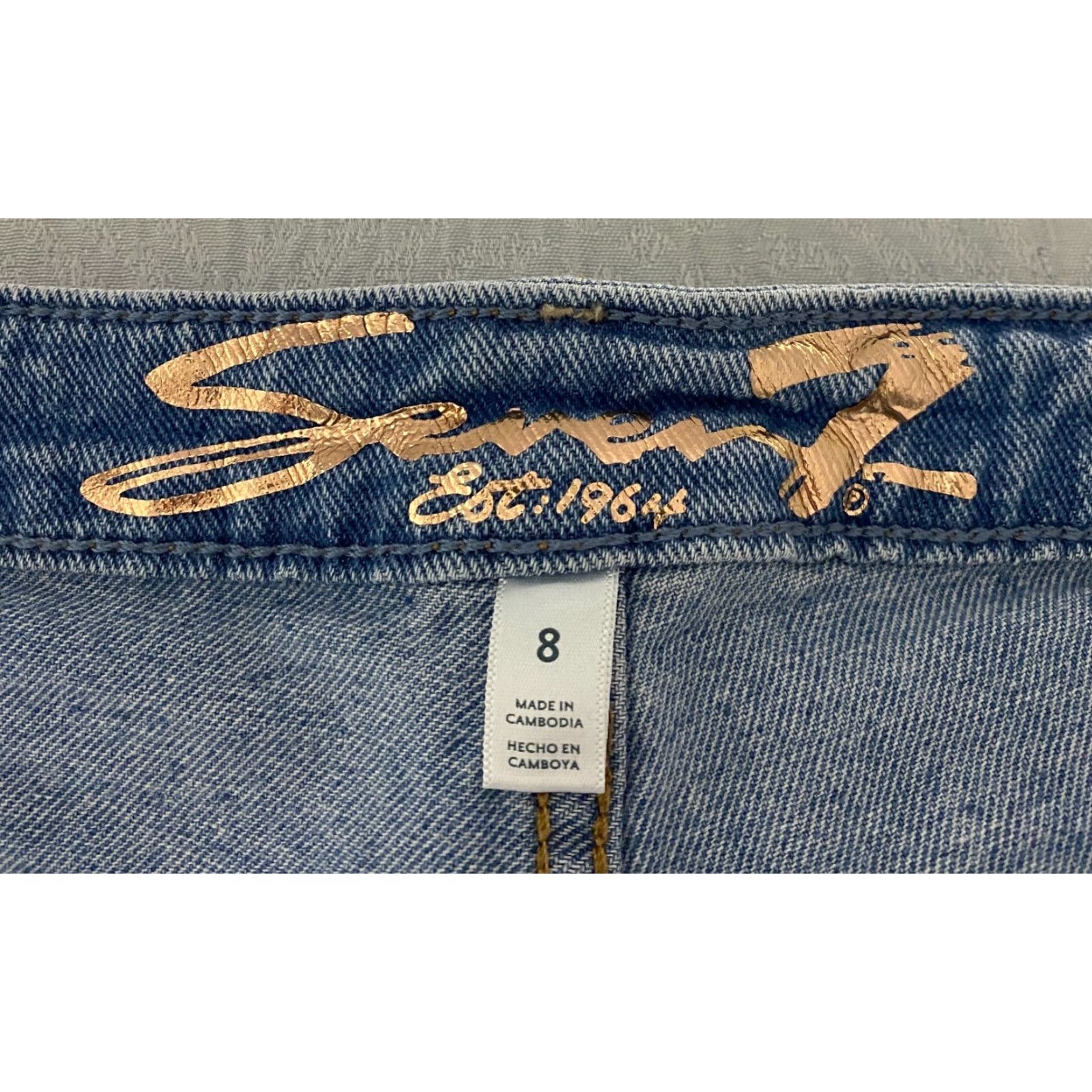 Vintage Seven7 Womens Jeans Cropped High Rise Blue 8 Distressed Cropped 5-Pocket Denim Stretch Jeans Womens Size 30" / US 8 / IT 44 - 7 Thumbnail