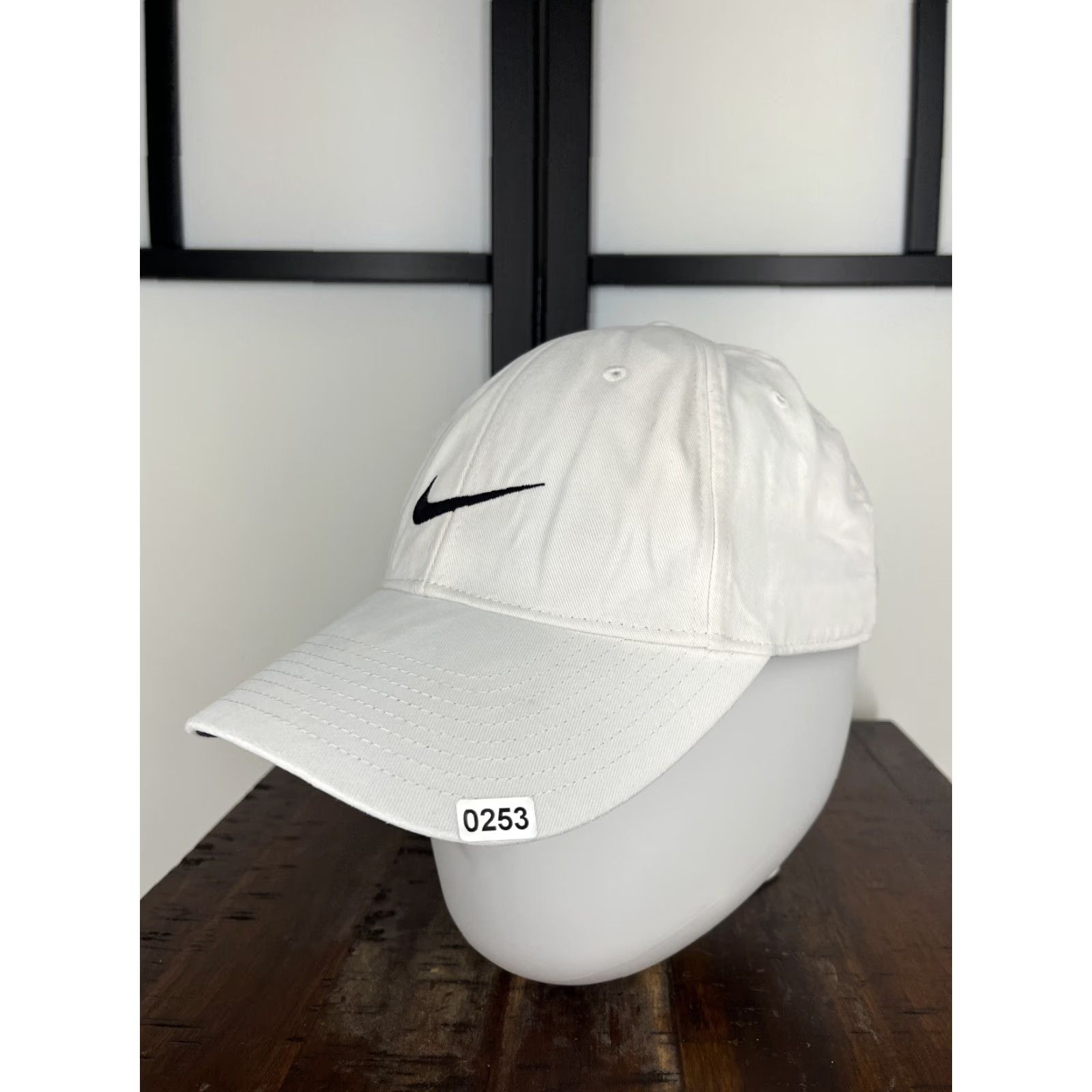 Nike Nike Hat Cap Strap Back Adult One Size White Just Do It Embroidered 100% Cotton Size ONE SIZE - 4 Thumbnail