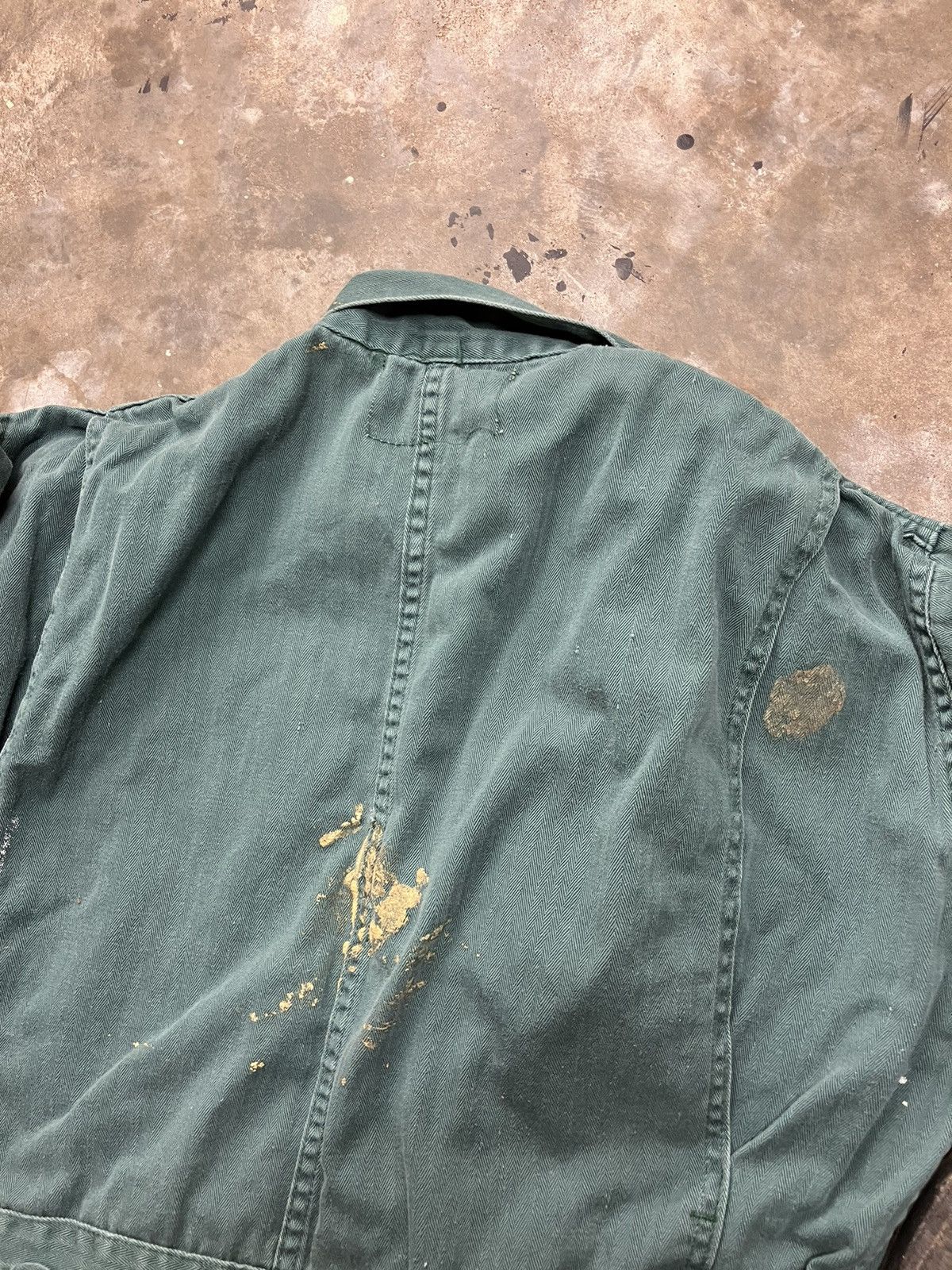 Vintage 60’s Blue Top Teal Green Herringbone Coveralls Size US 38 / EU 54 - 9 Thumbnail