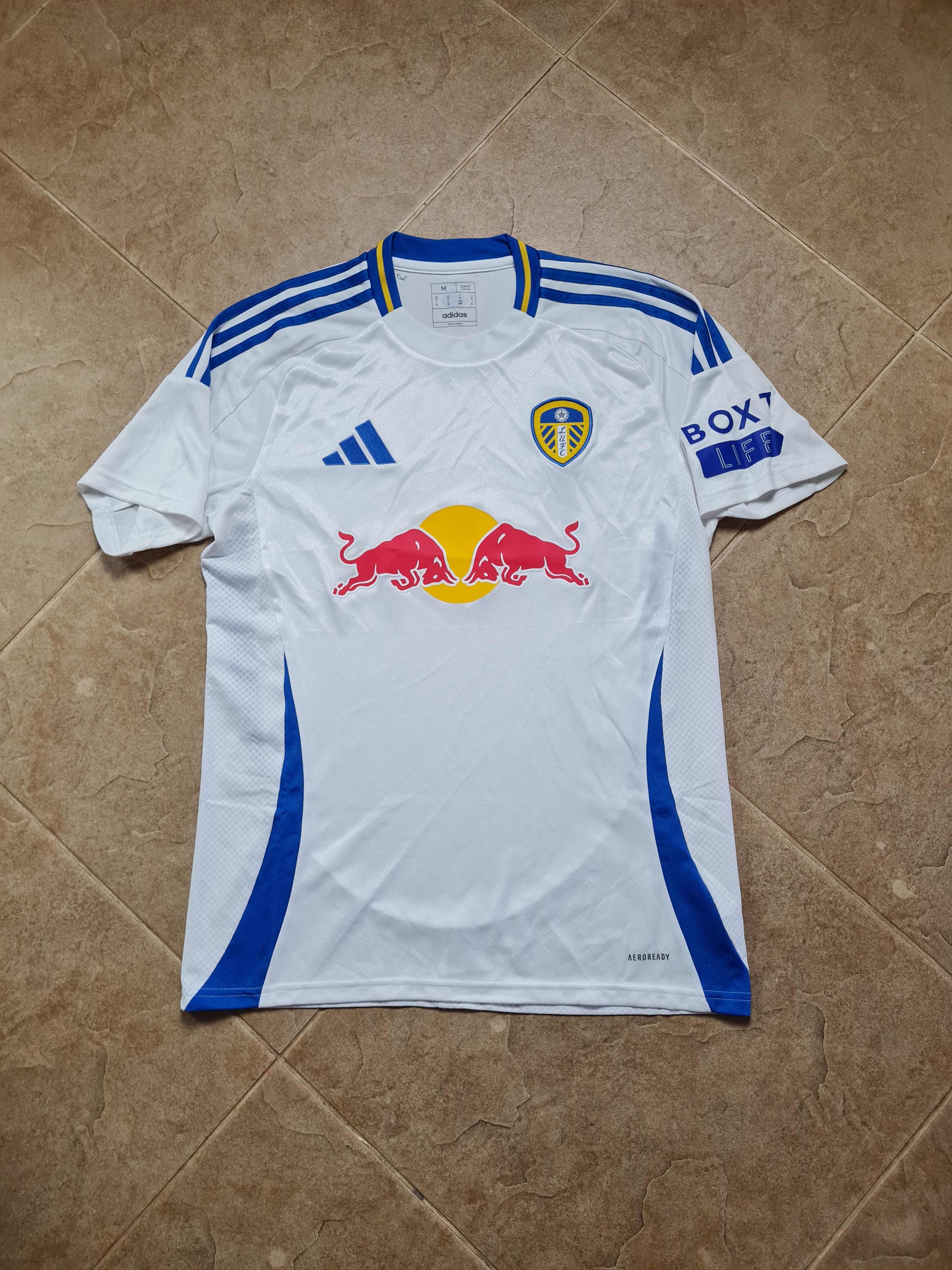 Jersey Leeds United Home Soccer Shirt 2024/2025 Adidas Sz M