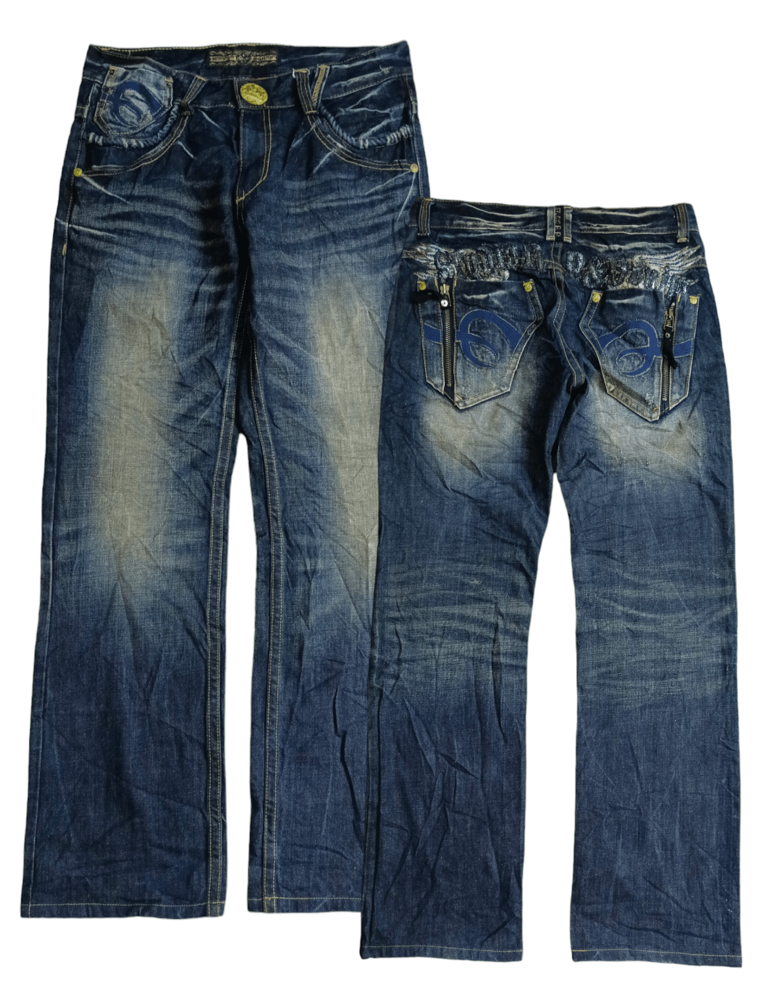 Japanese Brand SiCK RUSTY STUDIO RP WING EMBROIDED DENIM PANTS Size US 31 - 1 Thumbnail