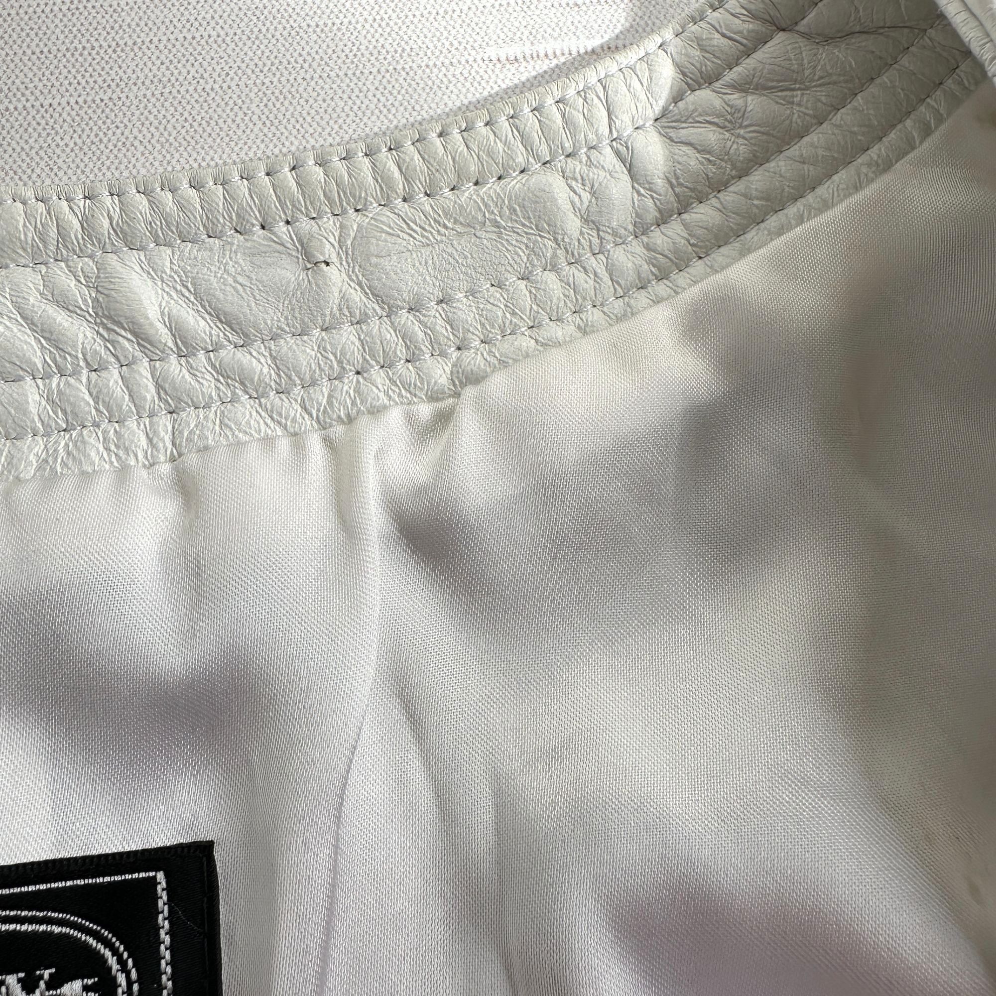Tannery West Tannery West White Leather Lace Up Vest 1990s Size L / US 10 / IT 46 - 11 Thumbnail