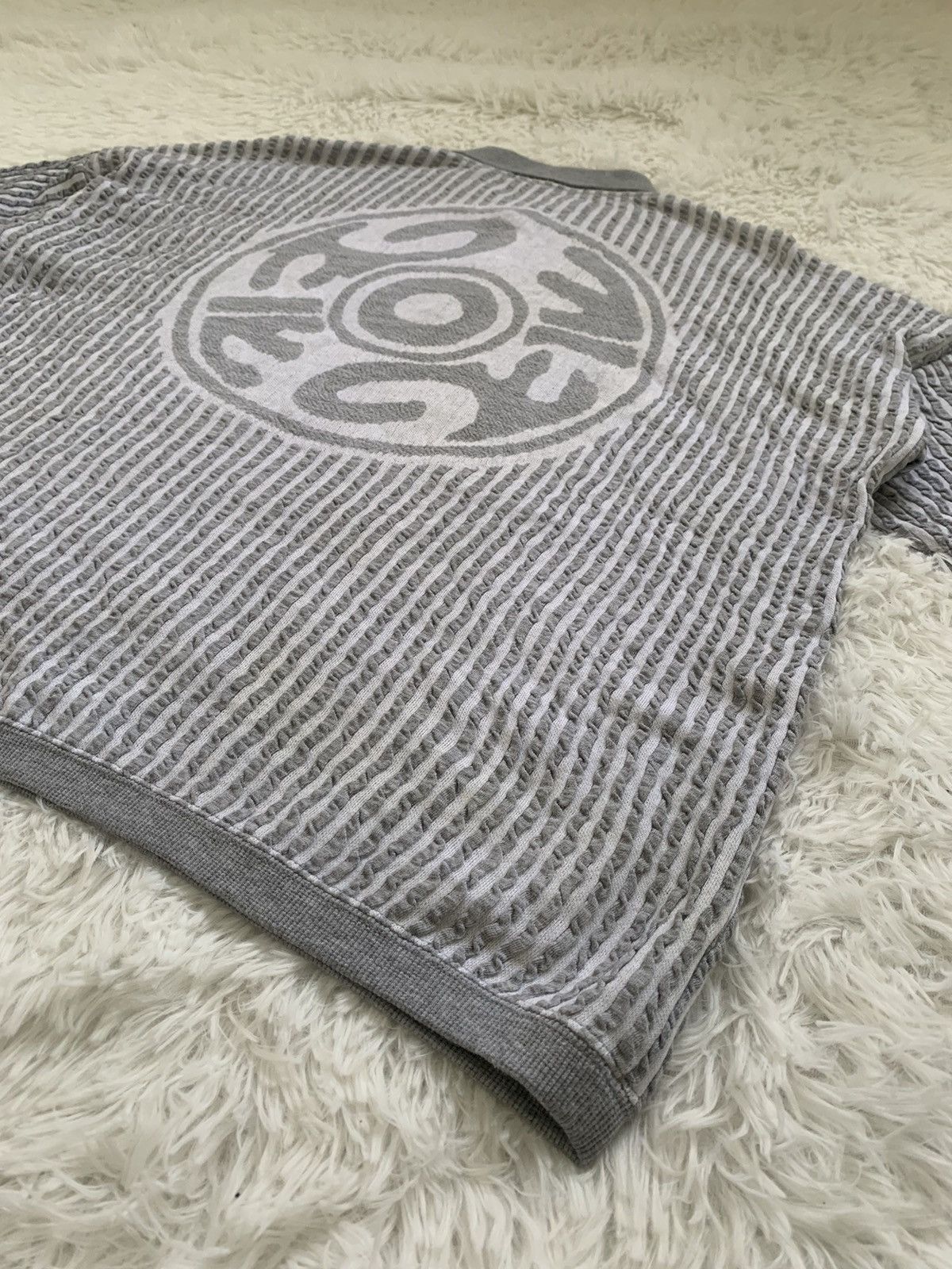 Issey Miyake Rare💥1980s Issey Miyake Strips Jacquard Collered Knit Tee Size US L / EU 52-54 / 3 - 9 Thumbnail