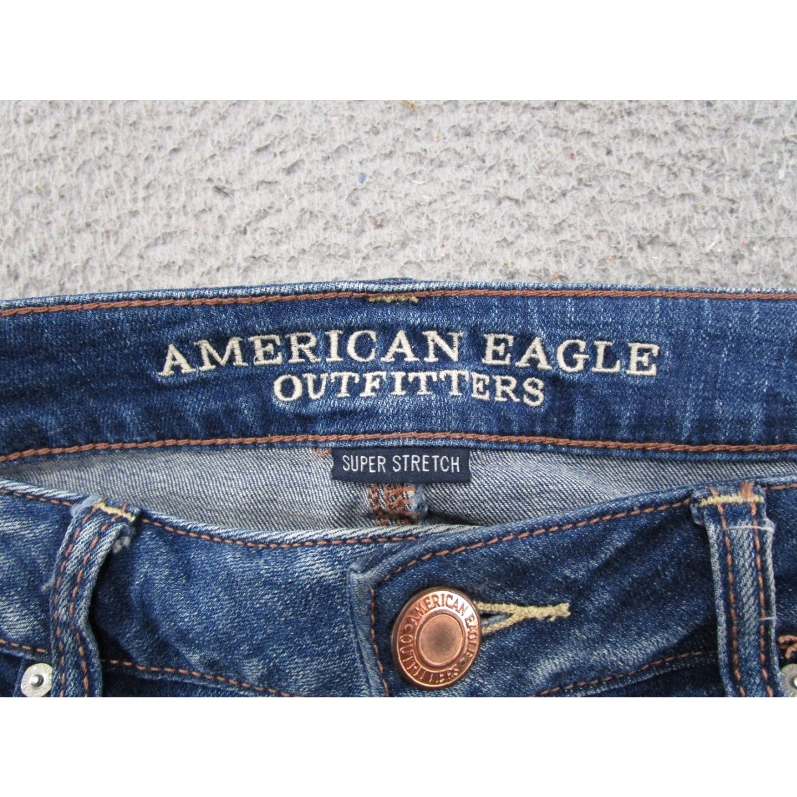 American Eagle Outfitters American Eagle Jeans Womens High Rise Super Stretch Jegging Size 8 Dark Size 30" / US 8 / IT 44 - 4 Thumbnail