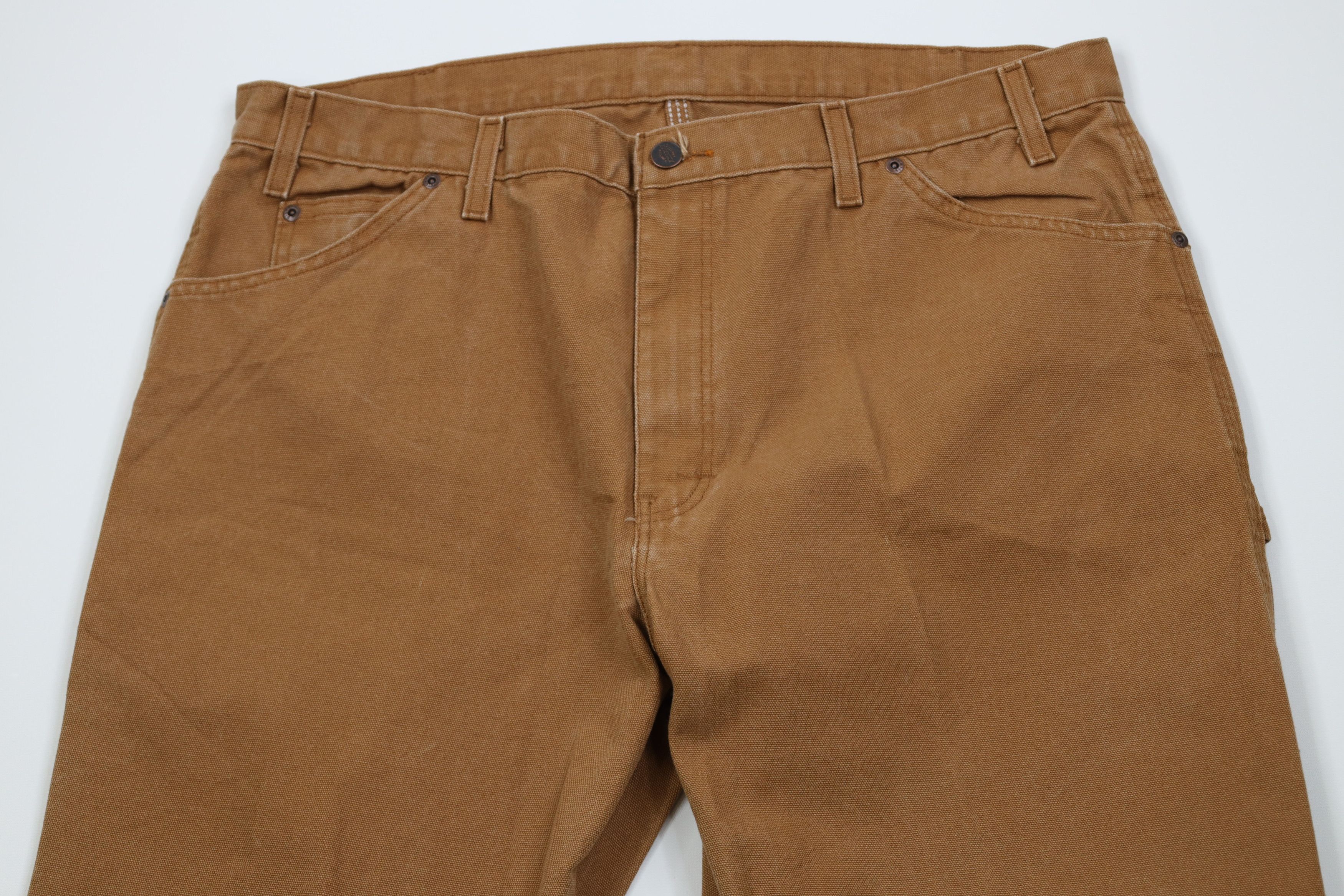 Dickies Vintage Y2K Dickies Wide Leg Canvas Dungaree Pants Brown Size US 38 / EU 54 - 2 Thumbnail