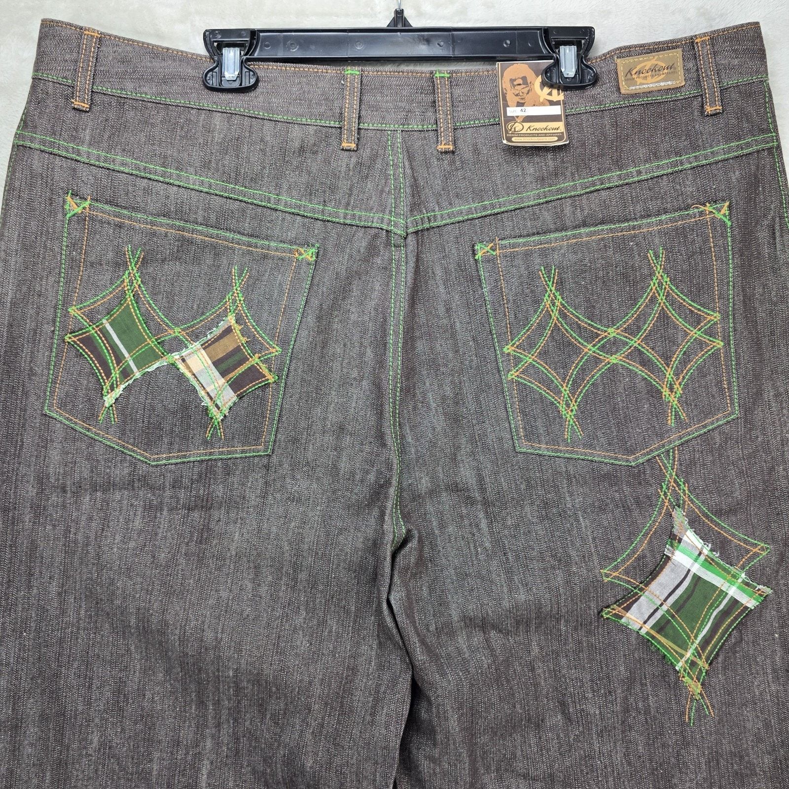 Other Vintage Kno Betta Denim Shorts Mens 42 Y2K Baggy Plaid Size US 42 / EU 58 - 7 Thumbnail