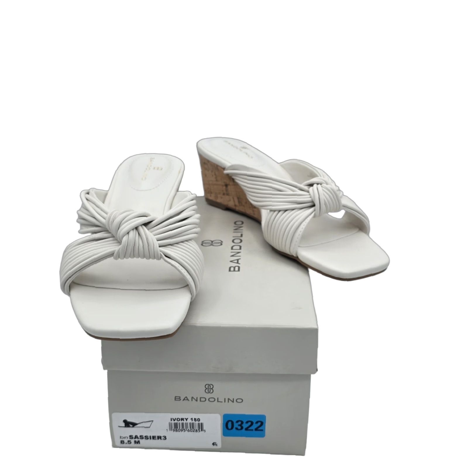 Vintage Bandolino SASSIER 3 Wedge Sandal | White Ivory 150 Sz 8.5 M | Bandolino Women's Sandal | White Size US 9 / IT 39 - 1 Thumbnail