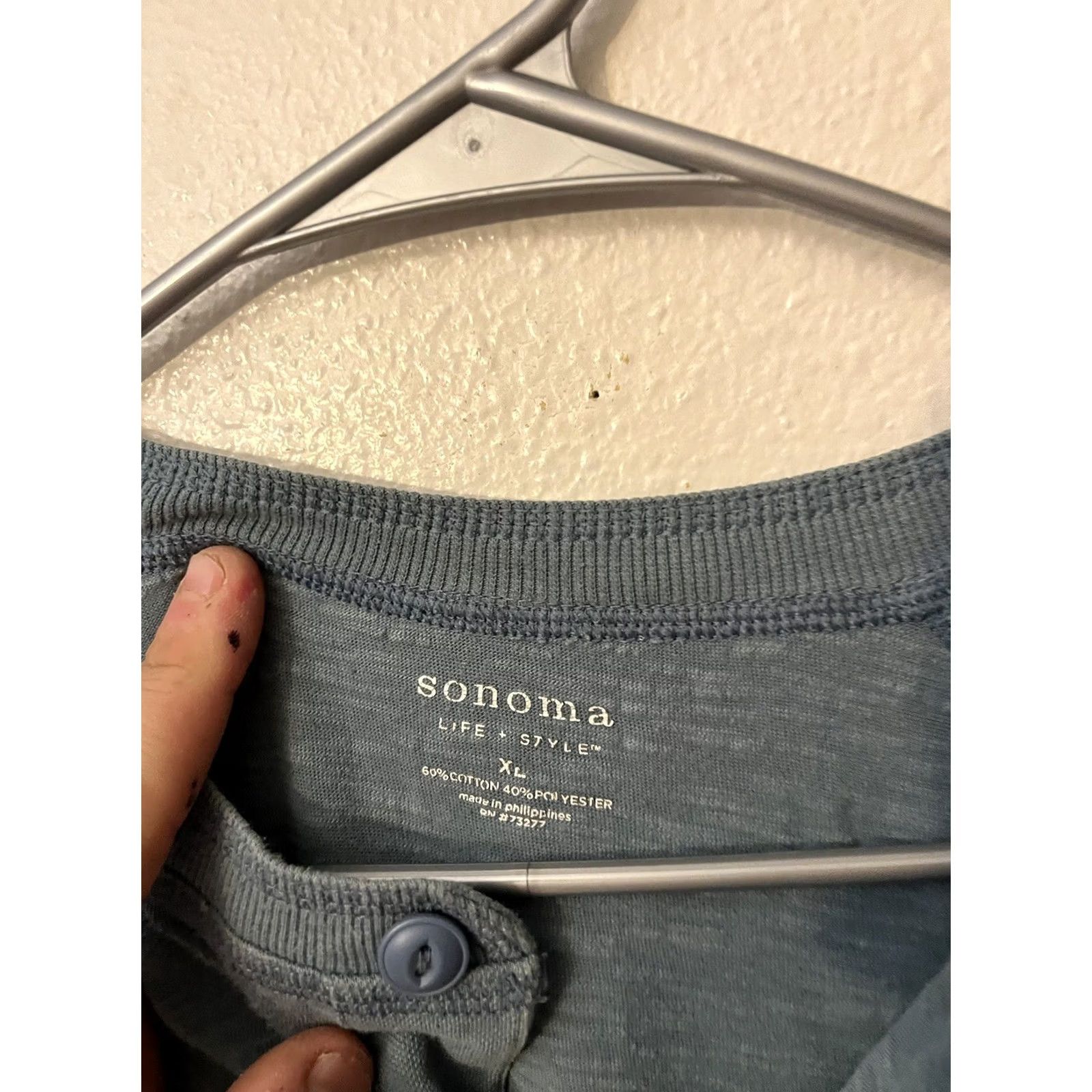 Vintage Sonoma Henley Pullover Shirt - Long Sleeve Casual Basic Mens XL - Vintage Condition Size US XL / EU 56 / 4 - 3 Thumbnail