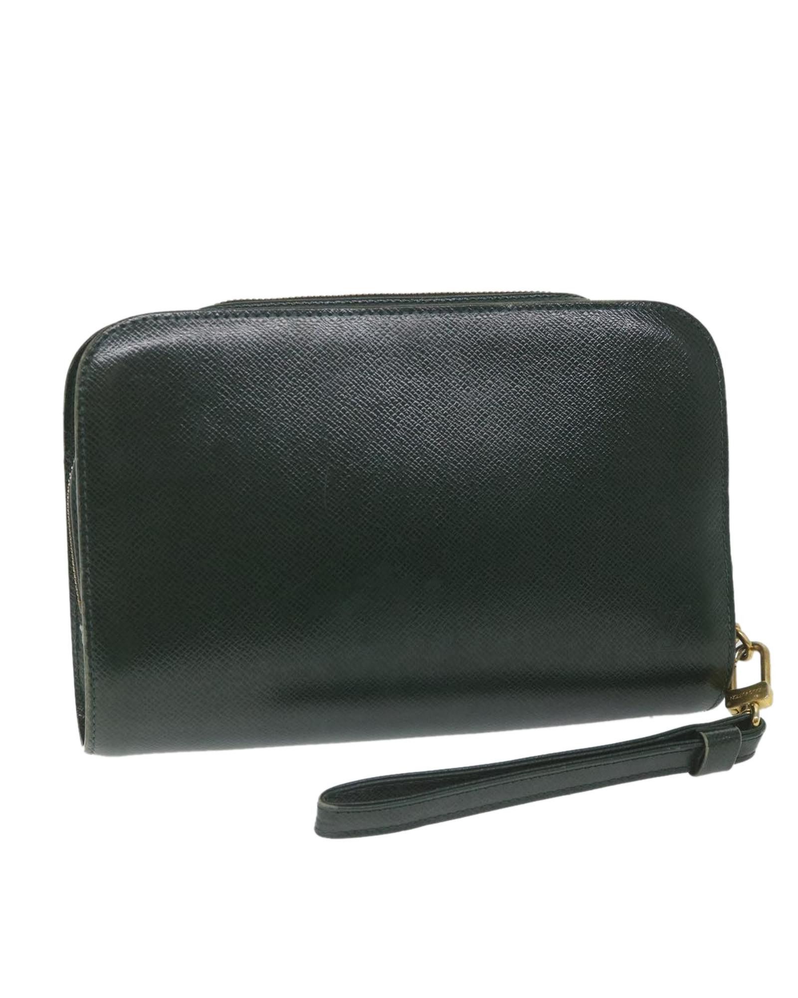 image of Louis Vuitton Epicea Taiga Leather Clutch Bag, Men's