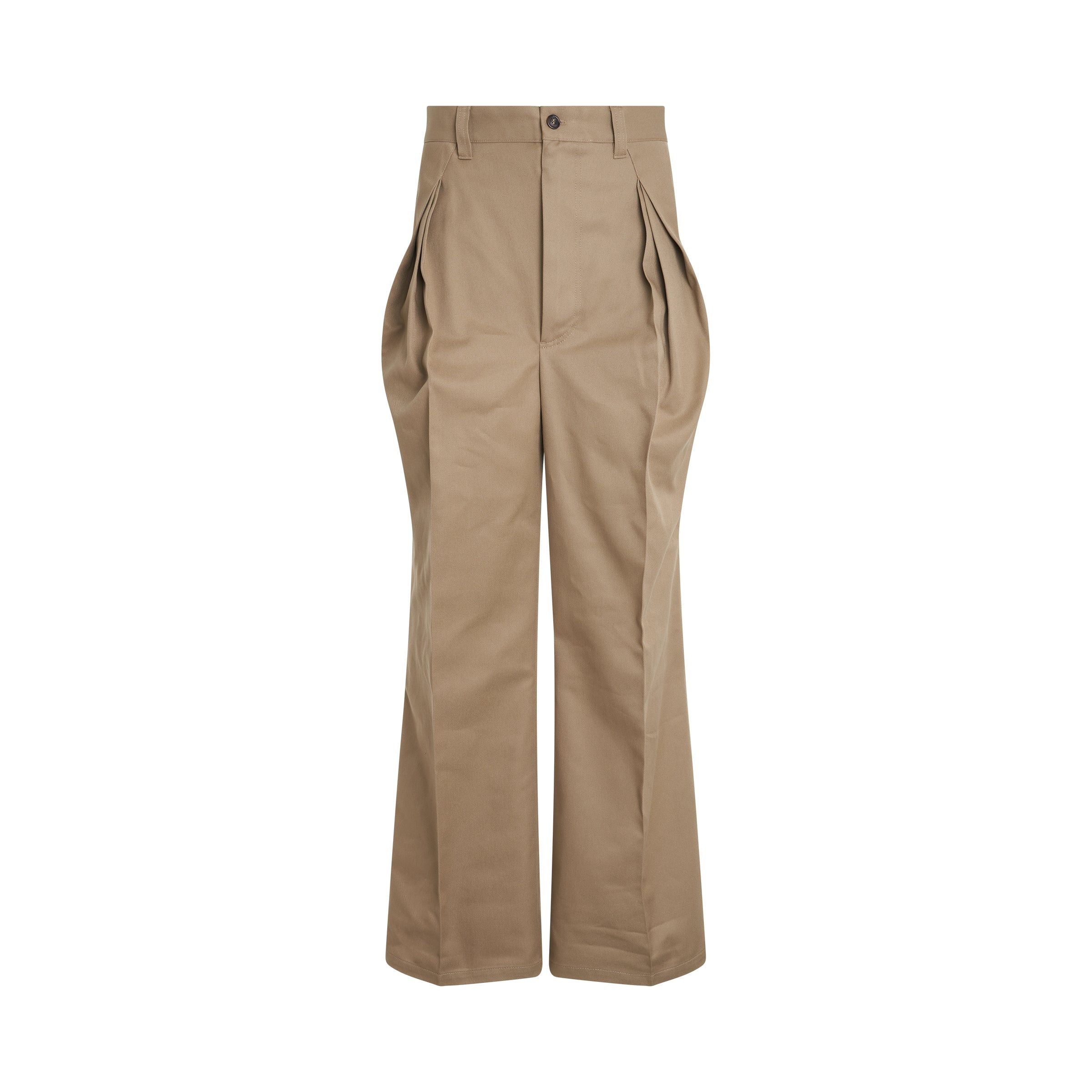 Maison Margiela o1mris0824 Pleat Details Pants in Beige Size US 32 / EU 48 - 1 Thumbnail