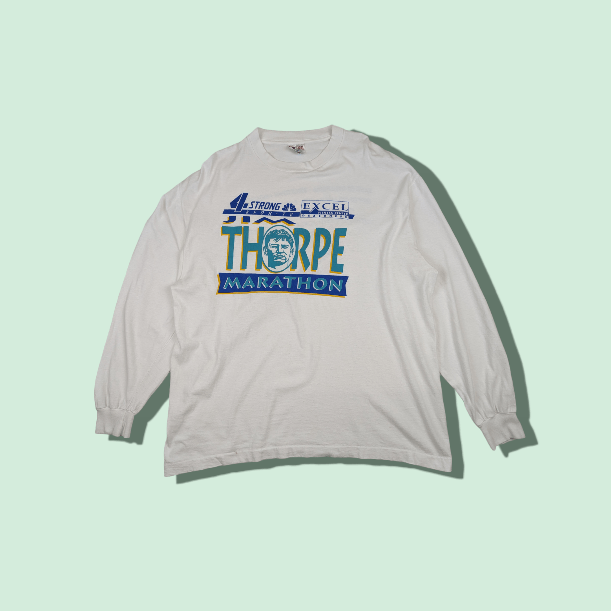 TEE JAYS 90's THORPE MARATHON Greek Boston Long Sleeve T-Shirt Size US XL / EU 56 / 4 - 1 Thumbnail