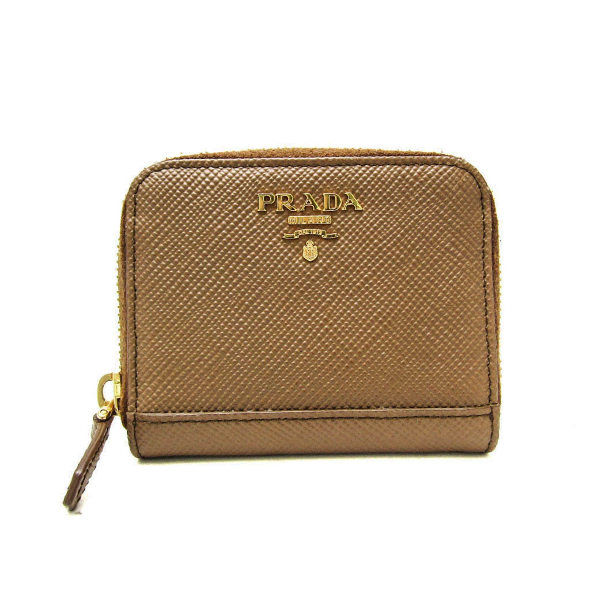 Prada Prada Saffiano Women's Leather Coin Purse/coin Case Brown Size ONE SIZE - 1 Thumbnail