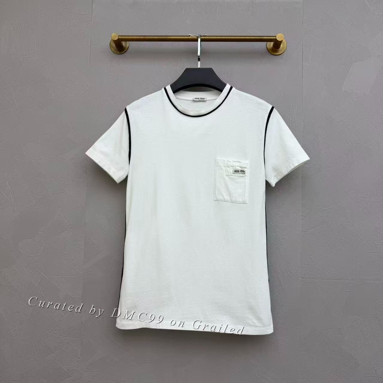 Miu Miu Miumiu Logo Pocket Short-Sleeve T-Shirt Size S / US 4 / IT 40 - 1 Thumbnail