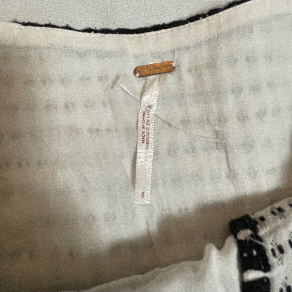 Free People New Free People Bento Asymmetrical Black White Cotton Mini Size 28" / US 6 / IT 42 - 8 Thumbnail