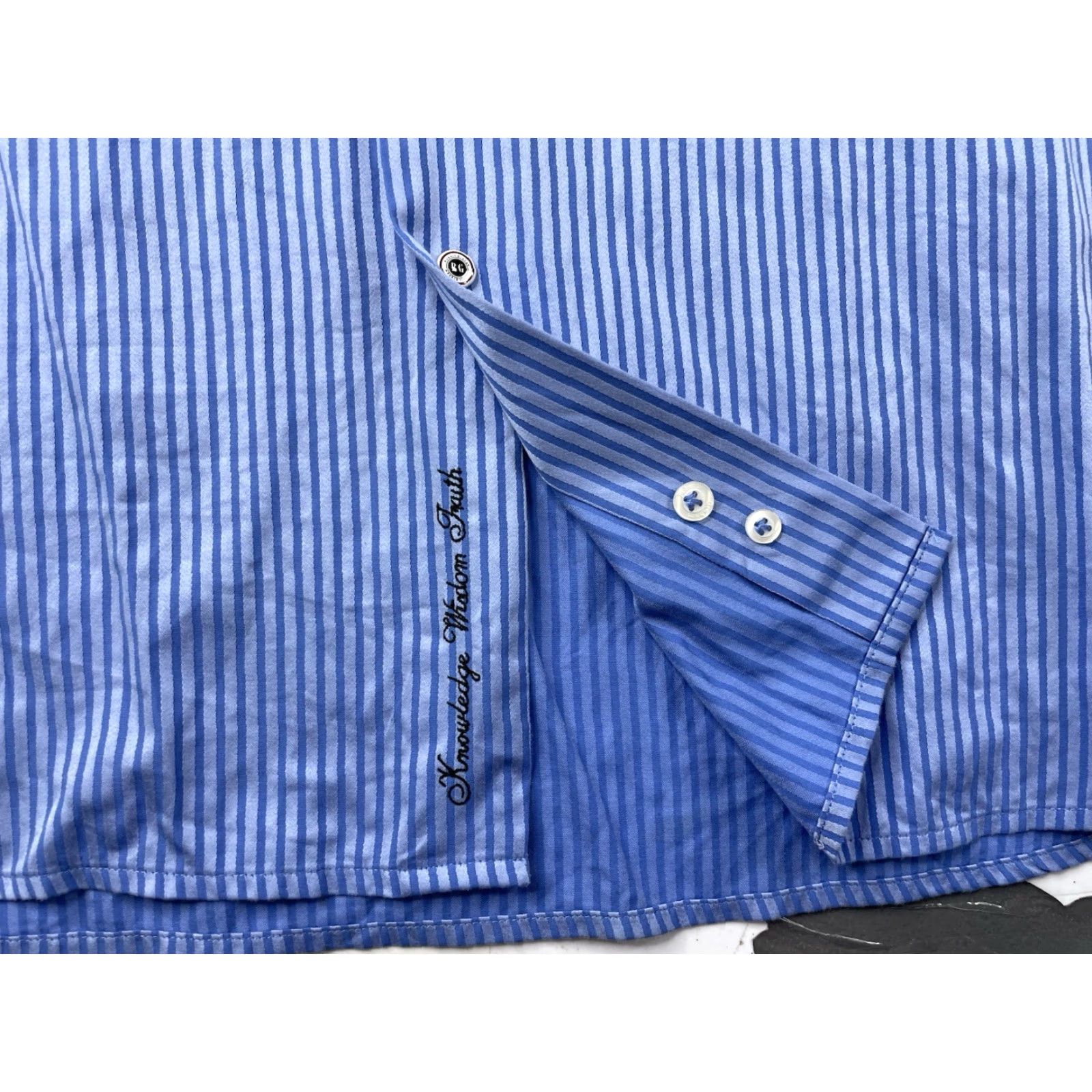 Robert Graham Robert Graham Striped Long Sleeve Button Shirt Paisley Flip Cuff Men 48/19 3XL Size US XXL / EU 58 / 5 - 5 Thumbnail