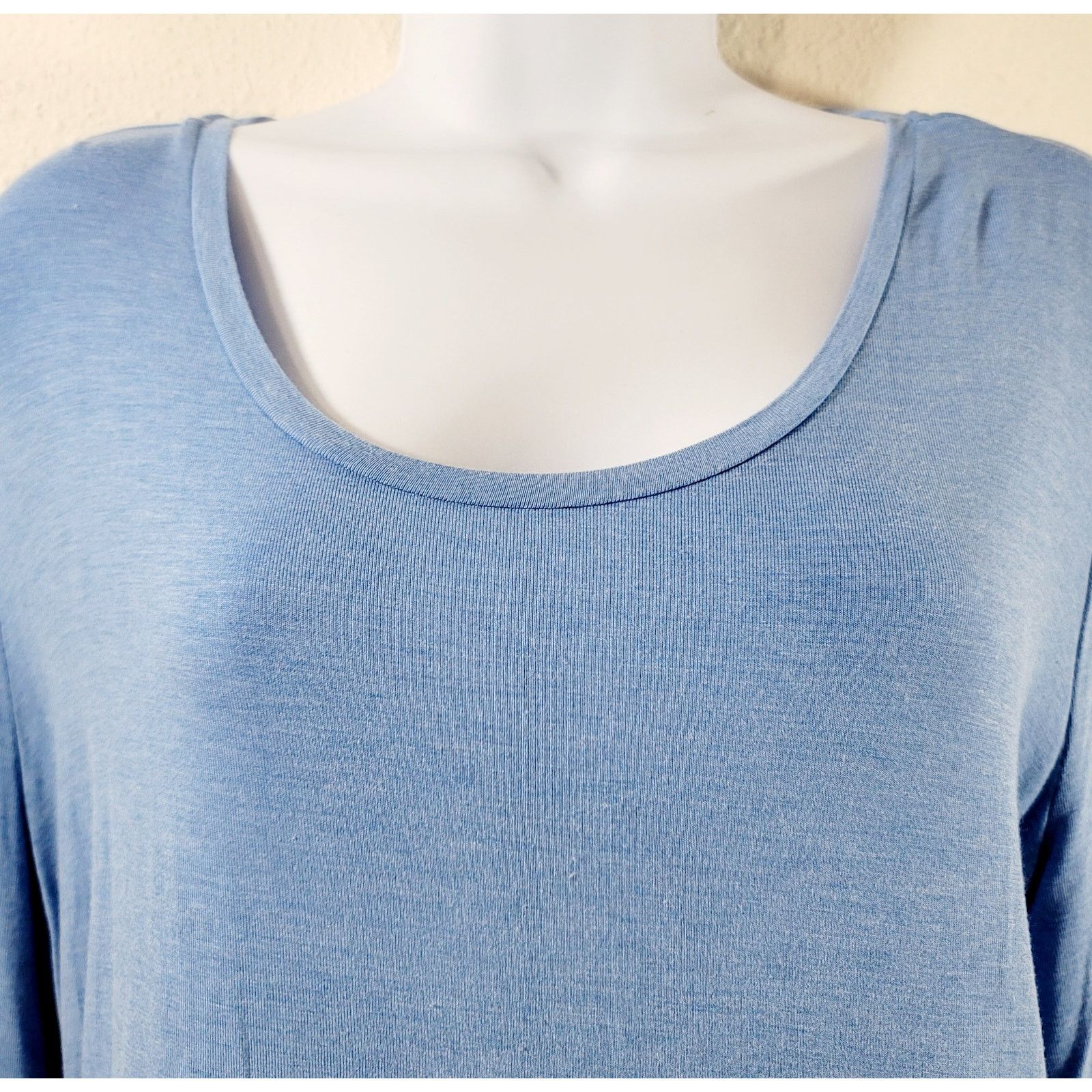 Other Cato Blue Heathered Round Neck Top XL Lightweight Soft Size XL / US 12-14 / IT 48-50 - 5 Thumbnail