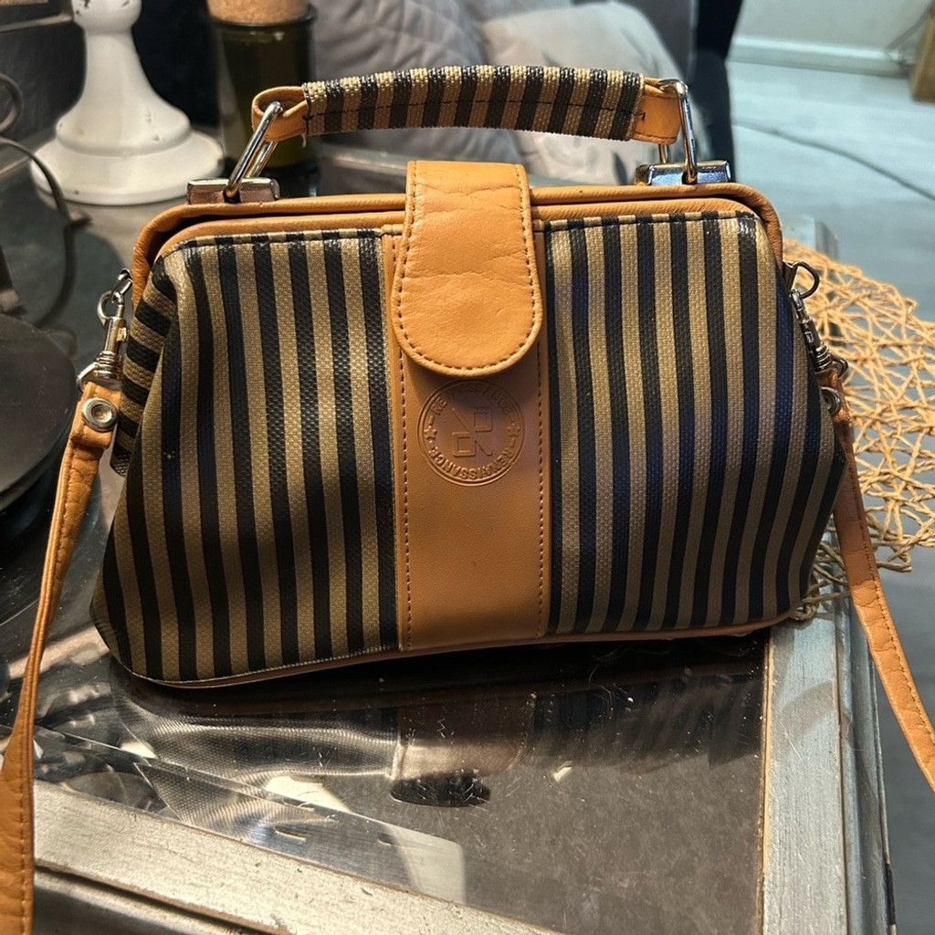 Other Renaissance striped purse w leather accents double closure Size ONE SIZE - 1 Thumbnail
