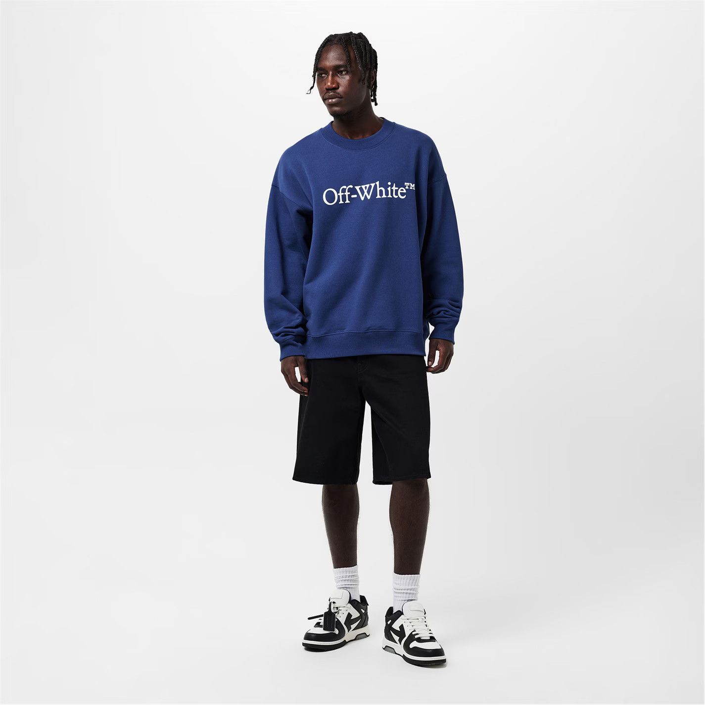 Off-White o1g2r1mq0226 Skate Relaxed Fit Crew Sweatshirt In Blue Size US XS / EU 42 / 0 - 6 Thumbnail
