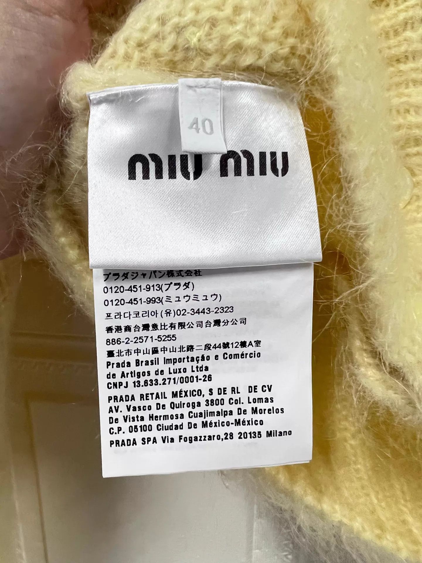 Miu Miu MIU MIU yellow crystal-embellished mohair cardigan 40 99 new Size S / US 4 / IT 40 - 4 Thumbnail