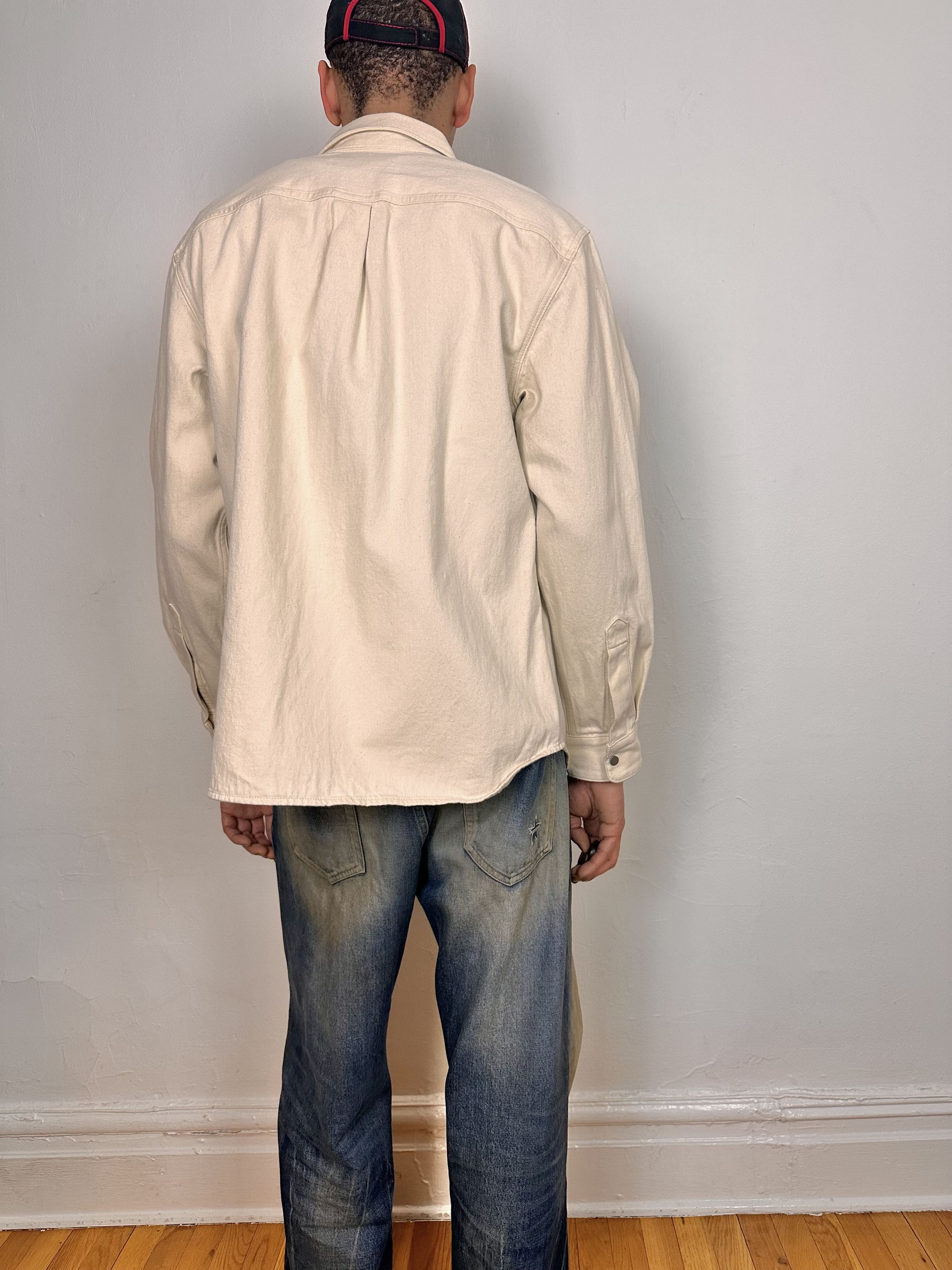 Helmut Lang New Helmut Lang Creme Denim Shirt - Large Size US L / EU 52-54 / 3 - 4 Thumbnail