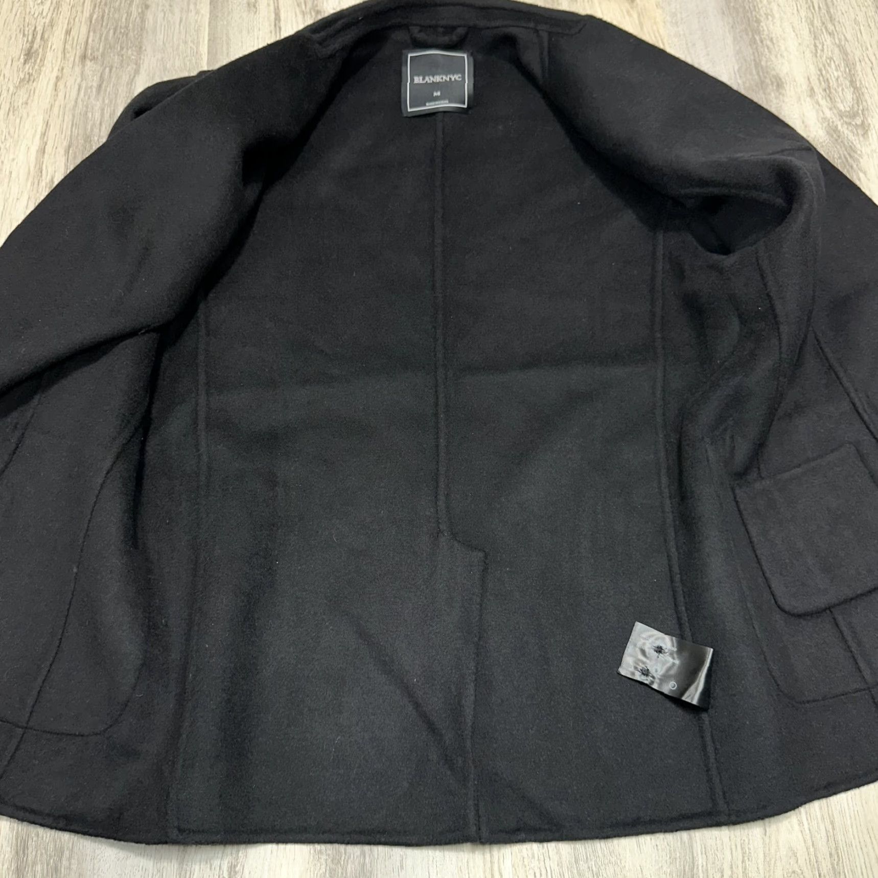 Vintage BLANKNYC Mens Wool Blend Jacket Blazer Two Button Black M NWT Casual Formal Blazer Wool Blends Jacket Mens Black NWT Size 40R - 7 Thumbnail