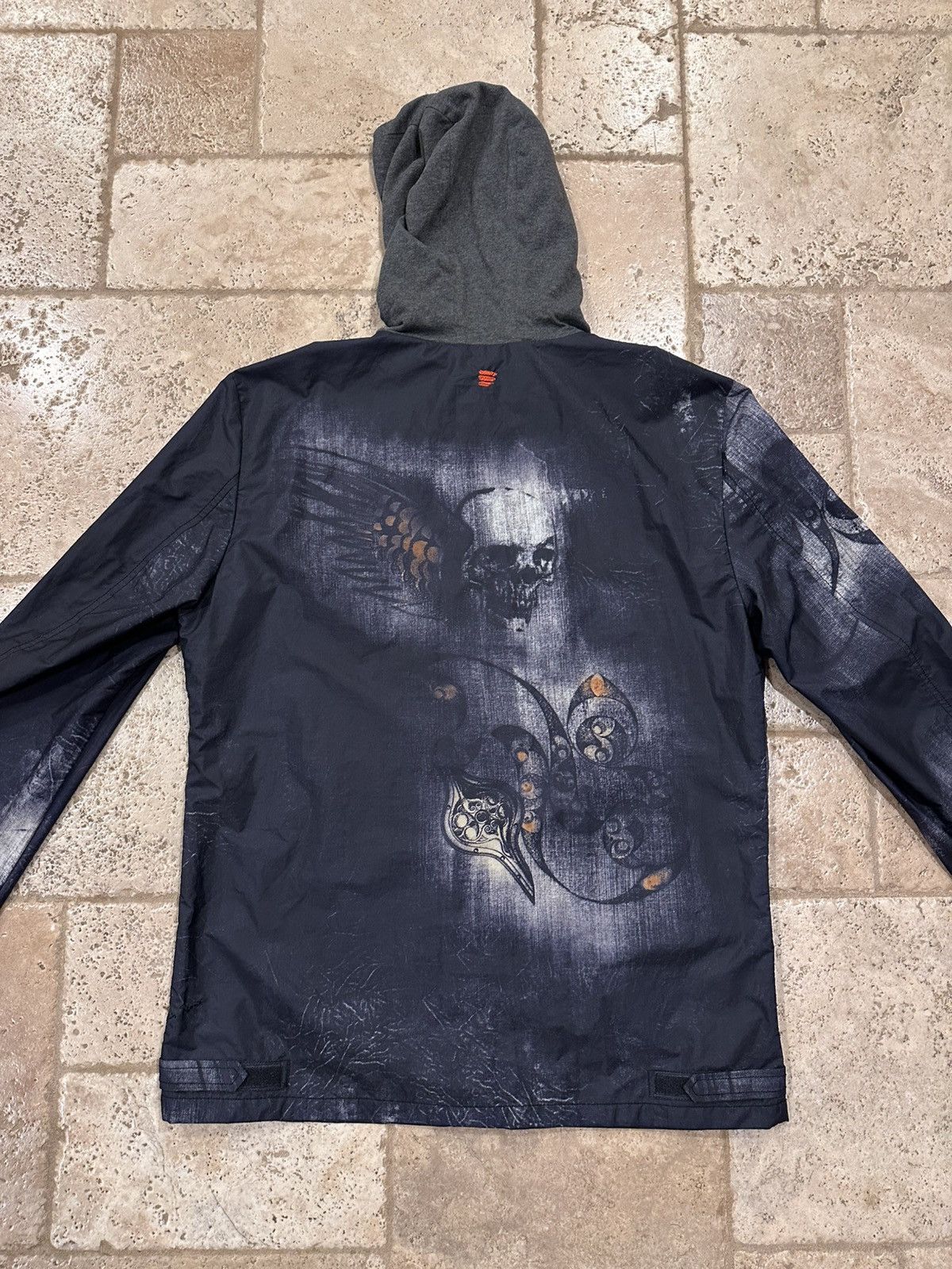 Robert Graham × Vintage Robert Graham Skull / Skeleton Black Windbreaker Zip Jacket Size US XL / EU 56 / 4 - 10 Thumbnail