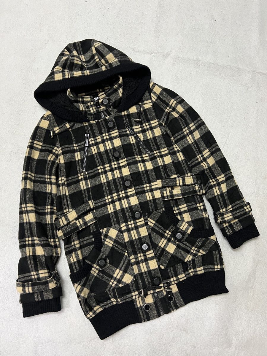 Dig Deep 525. Dig Deep Black Label Plaid Hooded Jacket Size M / US 6-8 / IT 42-44 - 1 Thumbnail