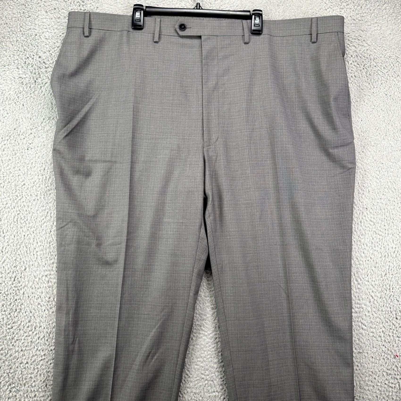 Vintage Shaquille O'neal Dress Pants Mens XL Gray Plaid Flat Front Stretch Big Tall 50in Waist 31in Inseam Size US 36 / EU 52 - 3 Thumbnail