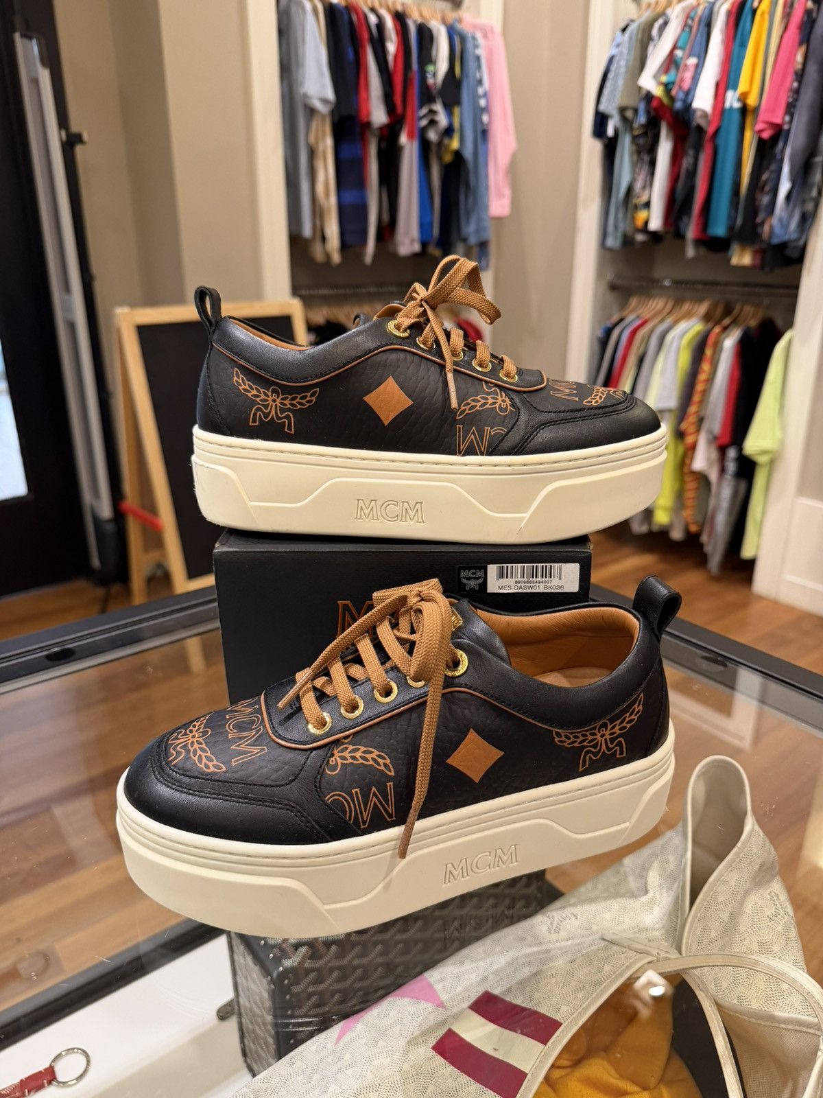 MCM MCM Skyward Platform Leather Sneaker Size US 6 / IT 36 - 1 Thumbnail