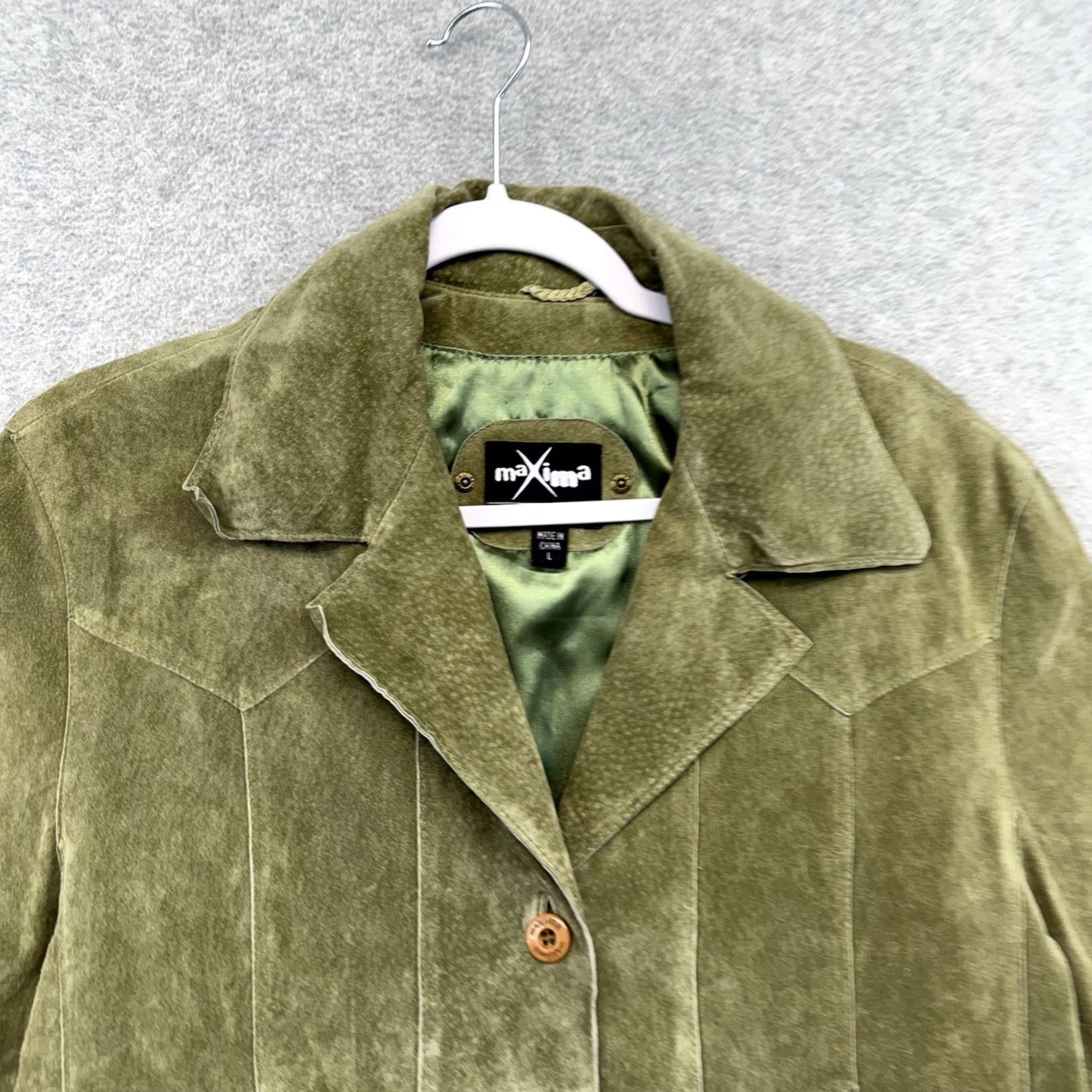 Vintage VINTAGE Wilsons Leather Maxima Suede Jacket L Panel Green 90s City Classic Womens Jacket Size L / US 10 / IT 46 - 2 Thumbnail