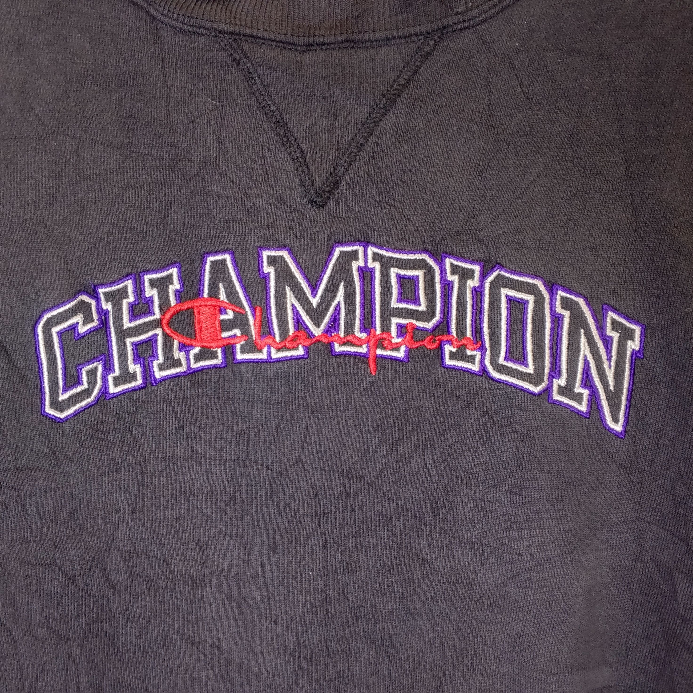 Champion Vintage Champion Spell out Distressed Sweatshirt Size US L / EU 52-54 / 3 - 3 Thumbnail
