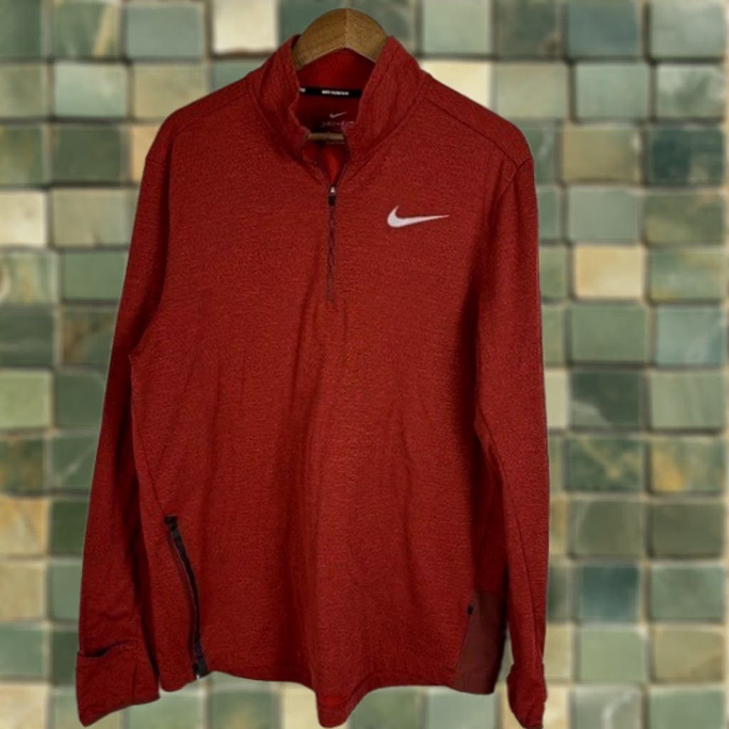 Nike NIKE Running Therma Sphere Element Burnt Orange Quarter Zip Pullover Mens XL Size US XL / EU 56 / 4 - 1 Thumbnail