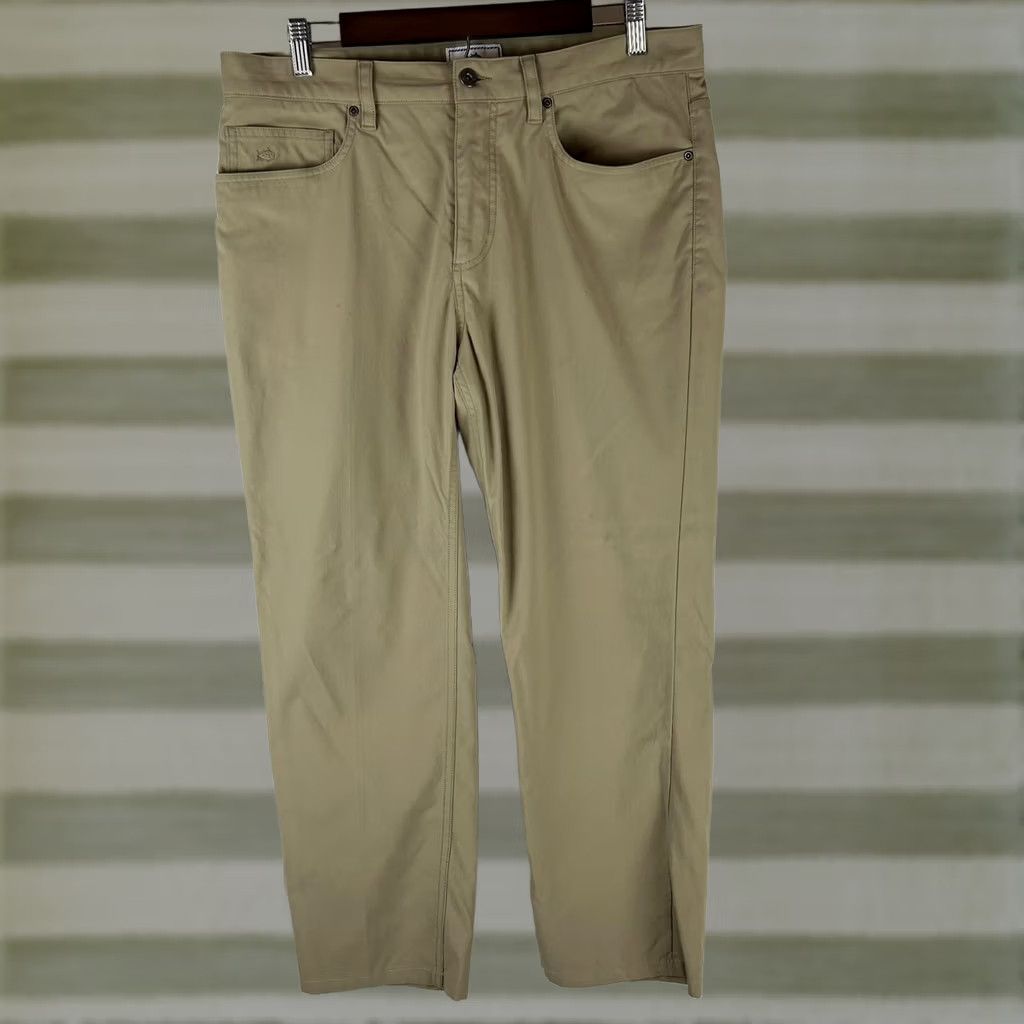 Southern Tide Southern Tide Pants Mens Beige Khakis Straight Stretch 5 Pocket Casual 34x30 Size US 34 / EU 50 - 1 Thumbnail