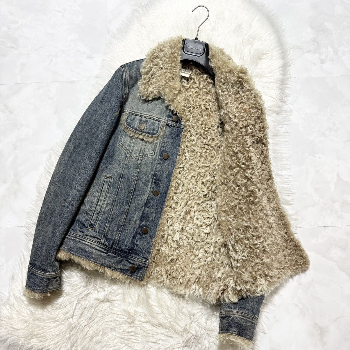 Dolce & Gabbana Dolce & Gabbana fur-lined denim blouson jacket Size US S / EU 44-46 / 1 - 9 Thumbnail