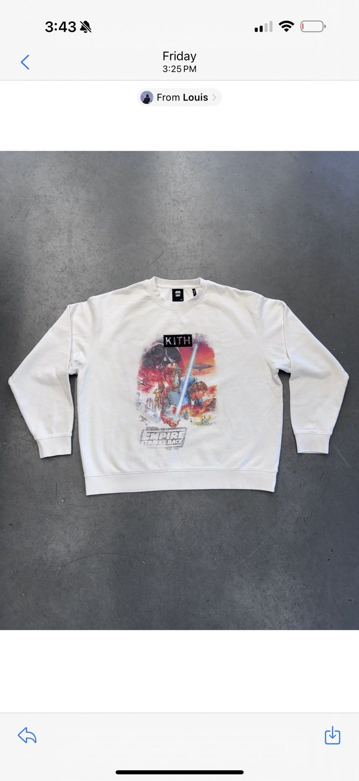KITH×STARWARS/EMPIRE CREWNECK SWEAT