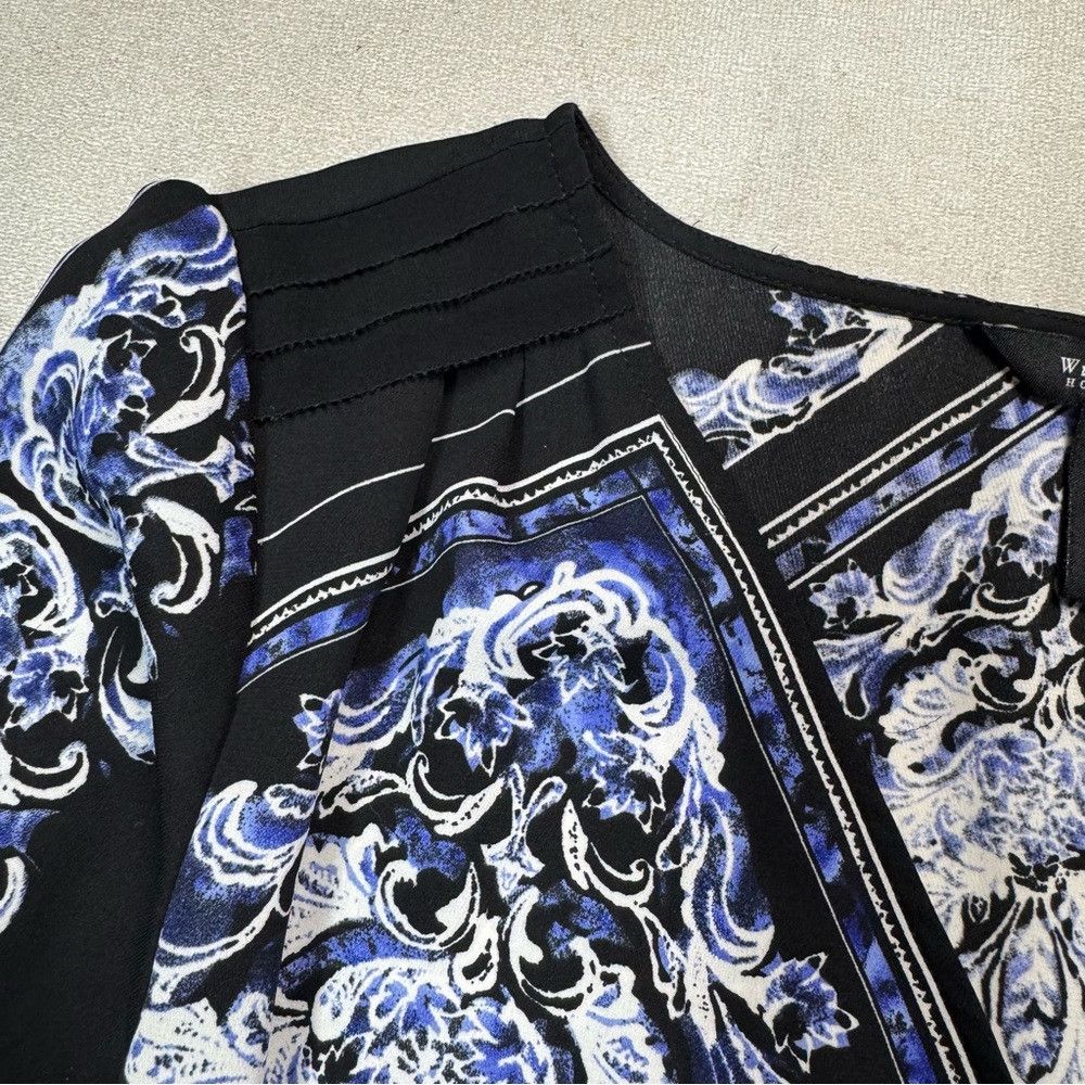 White House Black Market White House Black Market Wrap V-Neck Long Sleeve Floral Blo Size M / US 6-8 / IT 42-44 - 4 Thumbnail