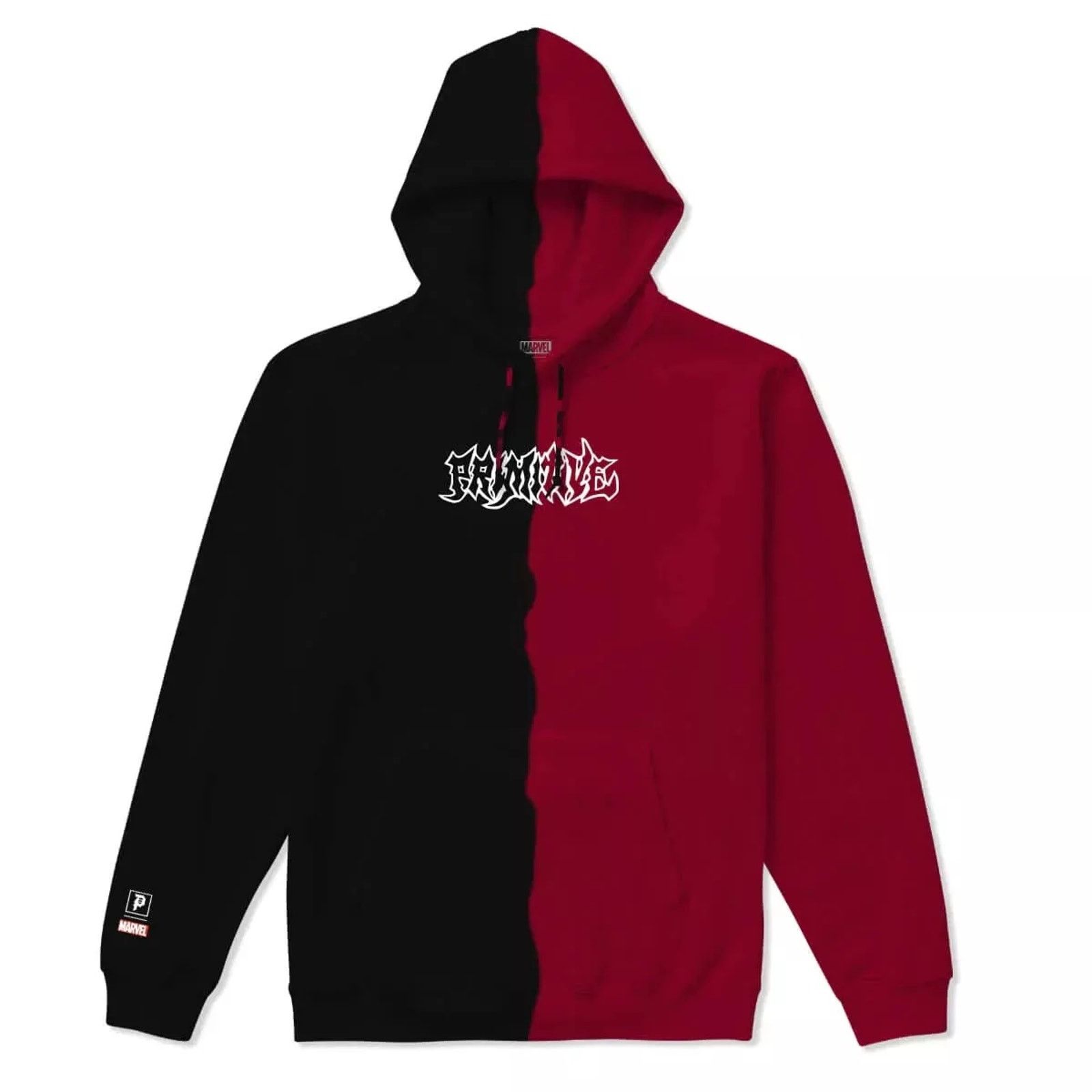 Primitive Primitive Mens X Marvel Deadpool Split Dye Hoodie Sweatshirt Size US M / EU 48-50 / 2 - 2 Thumbnail