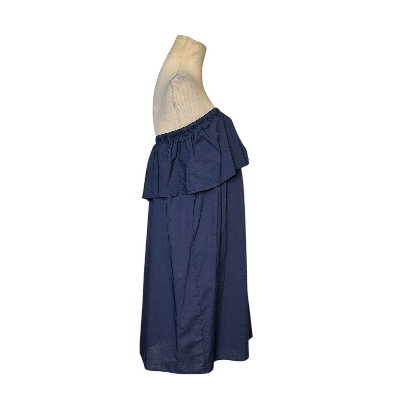 Uniqlo Uniqlo navy blue ruffled neck mini dress size Small Size S / US 4 / IT 40 - 8 Thumbnail