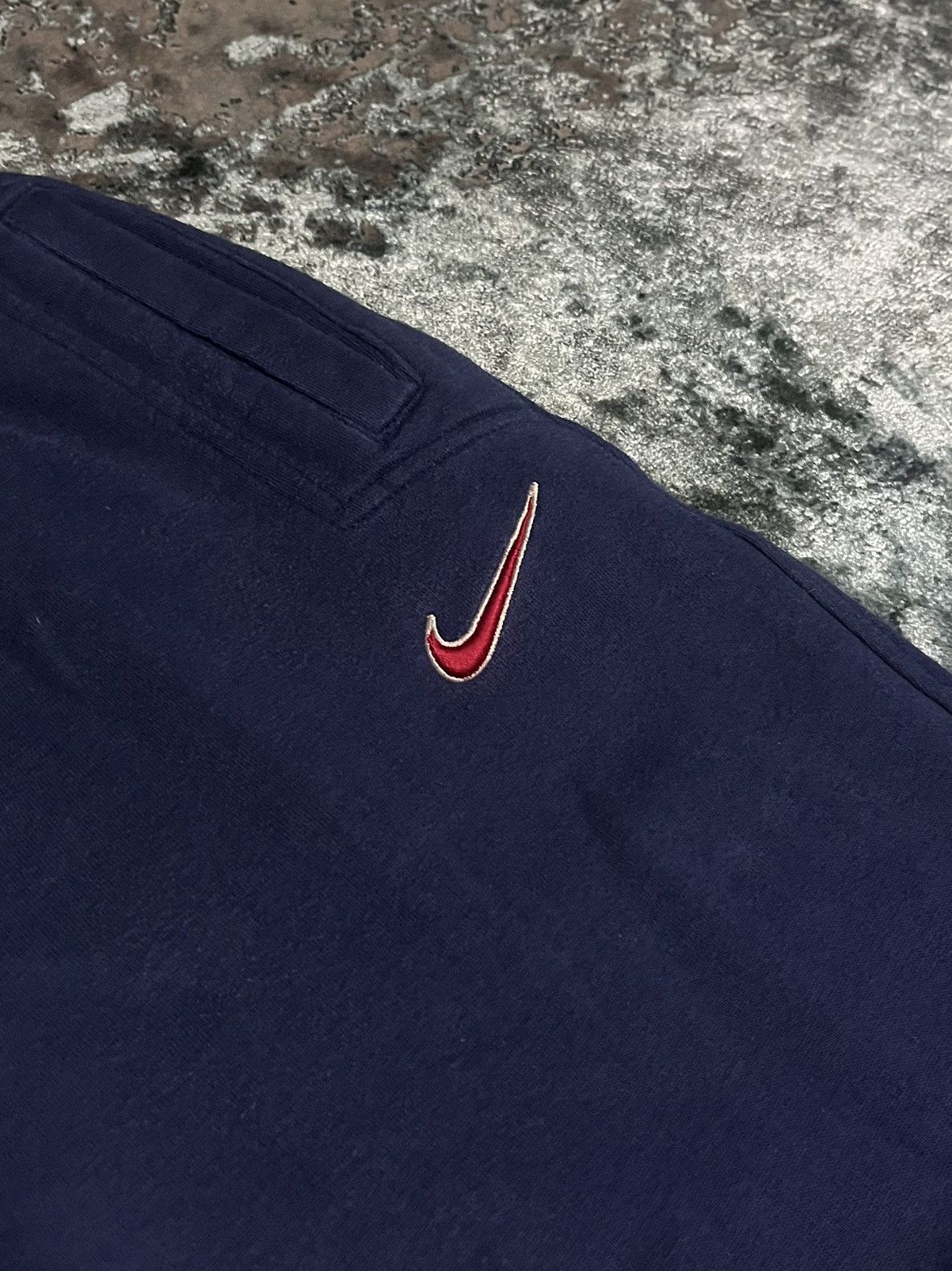 Nike Vintage 90s Nike Wide-Leg Cotton Joggers – Navy Blue, Size M Size US 32 / EU 48 - 3 Thumbnail