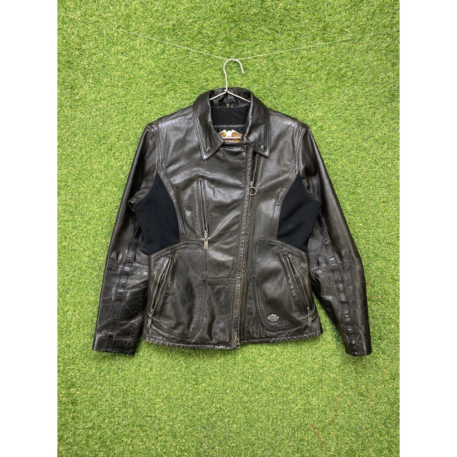 Harley Davidson Harley-Davidson Leather Jacket Women’s M Black Motorcycle Skull Wing Embroidered Logo Zipper Full Zip 90s Bohemian Streetwear Jacket Size M / US 6-8 / IT 42-44 - 3 Thumbnail