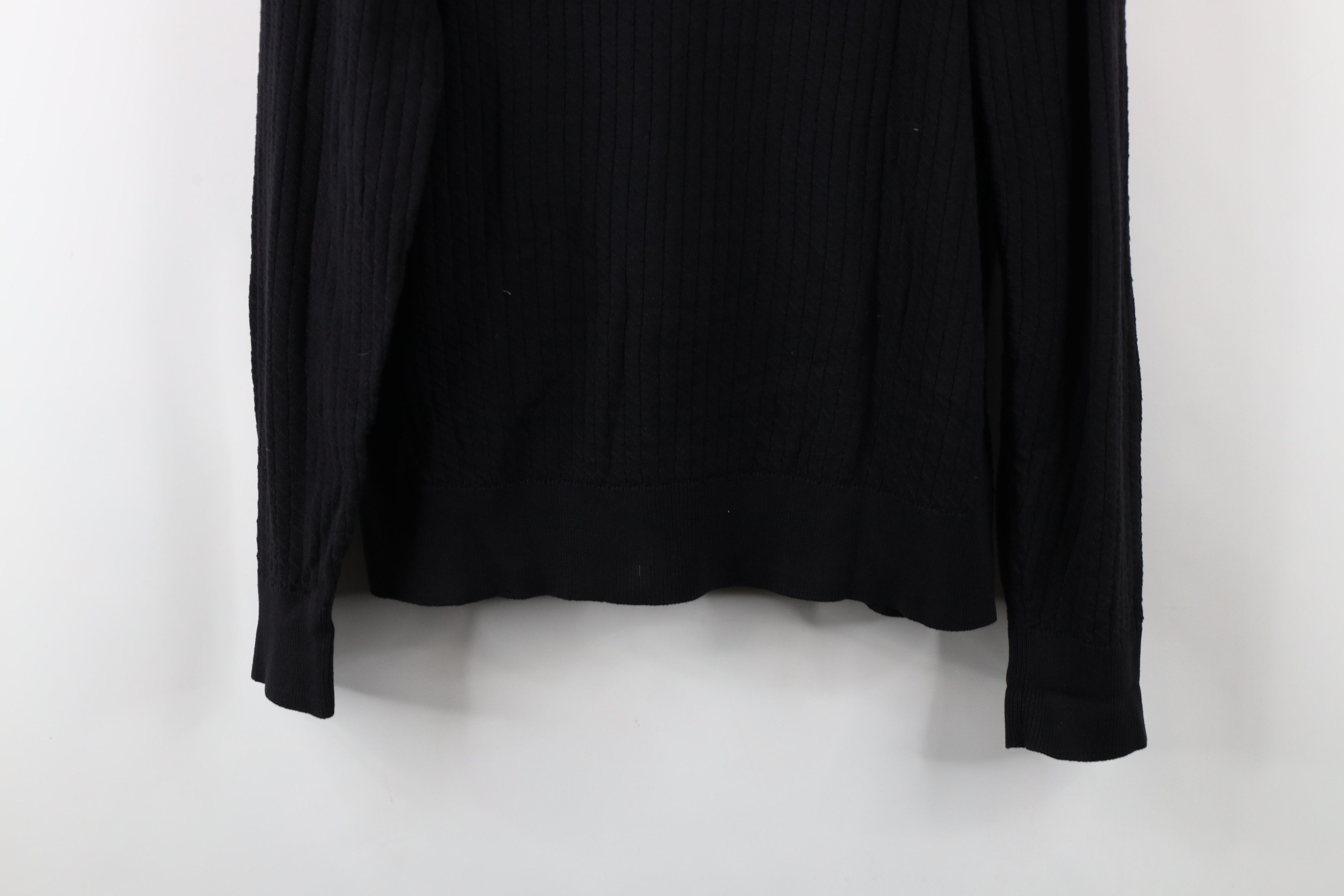 Vintage Vintage 90s Streetwear Ribbed Knit Collared Sweater Black Size US M / EU 48-50 / 2 - 8 Thumbnail
