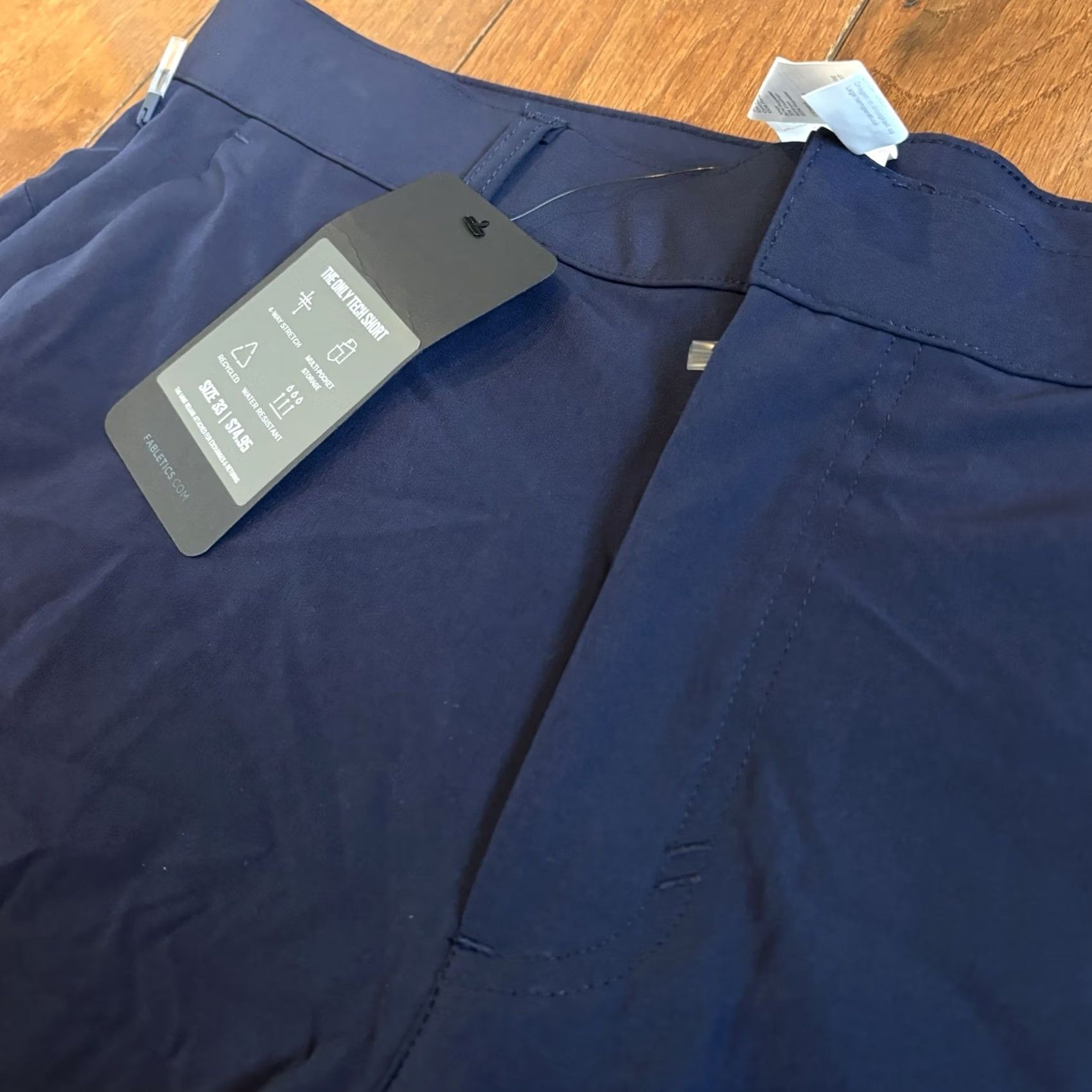 Fabletics VINTAGE NWT Mens Fabletics The Only Tech Shorts 8" Performance Chinos Golf Blue sz 33 Size US 33 - 5 Thumbnail