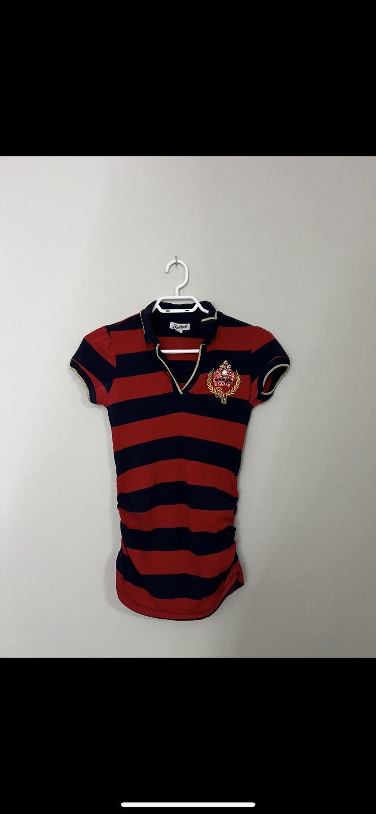 Southpole Southpole Vintage Y2K Womens Striped Gemstone shirt Size S / US 4 / IT 40 - 1 Thumbnail