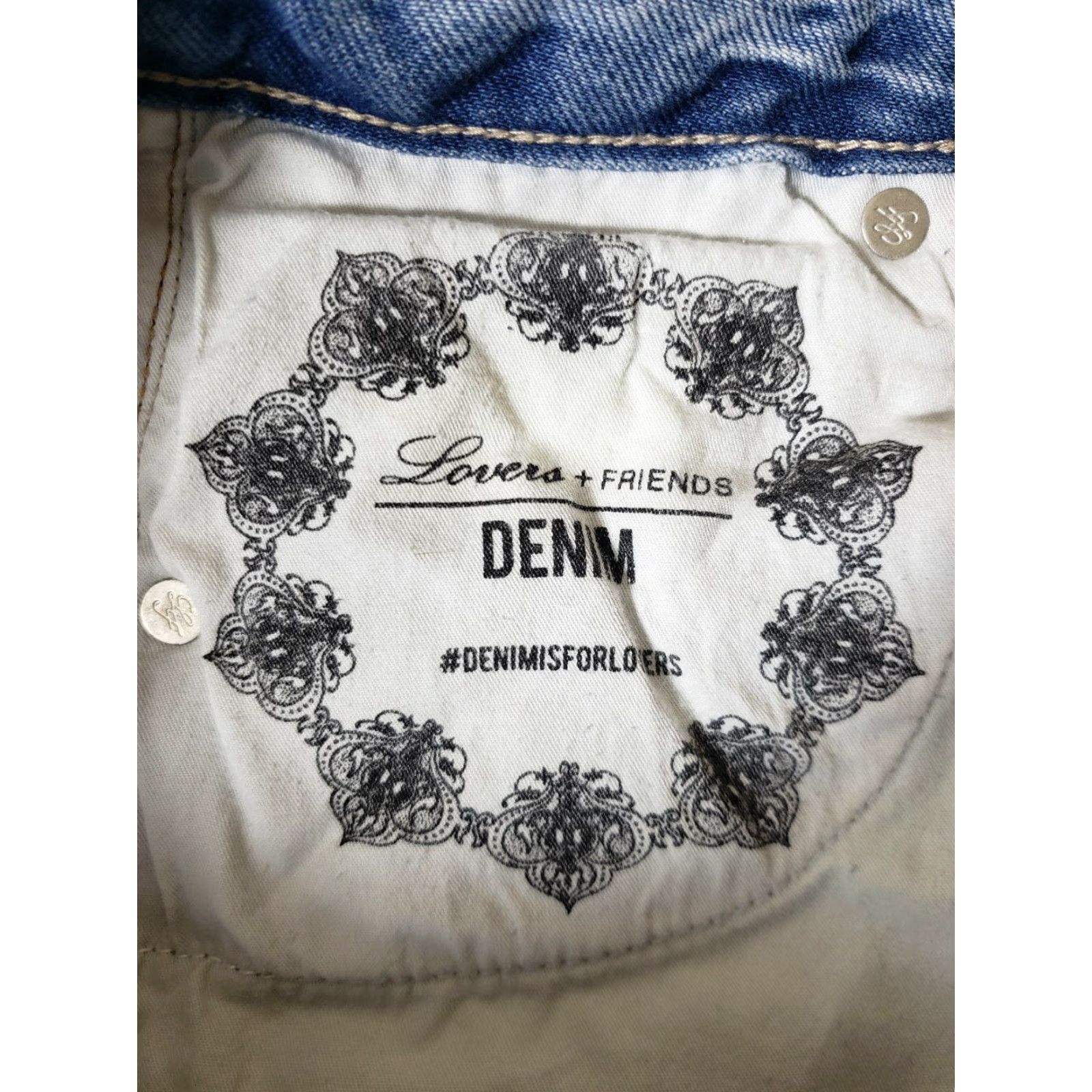 Vintage Lovers + Friends "Elijah" Distressed Jean Skirt-Size 26 Size 26" / US 2 / IT 38 - 7 Thumbnail
