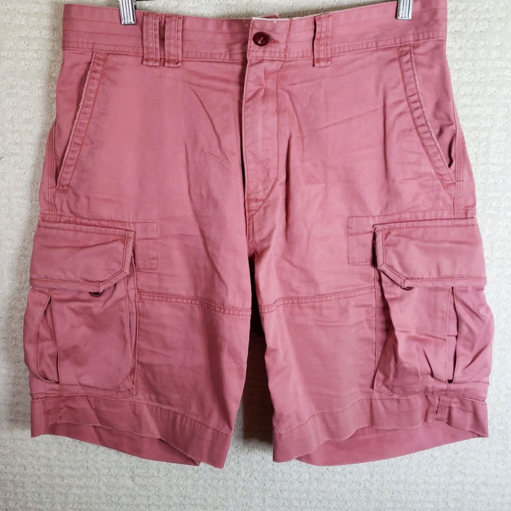 Polo Ralph Lauren VINTAGE Polo Ralph Lauren Mens Chino Shorts 34x10 Dark Pink Pleated Cotton Regular 8 Inseam Casual Beach Golf Mens Size US S / EU 44-46 / 1 - 2 Thumbnail
