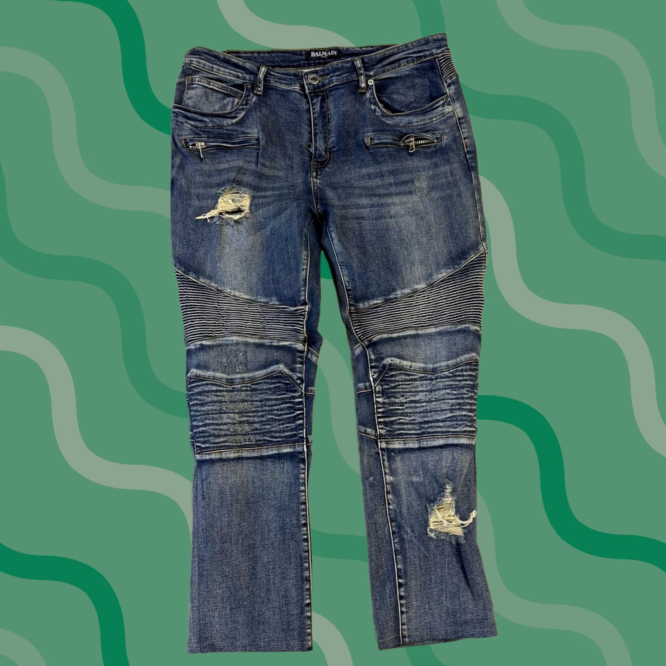 Balmain SS14 Balmain skinny biker denim Jeans | Grailed