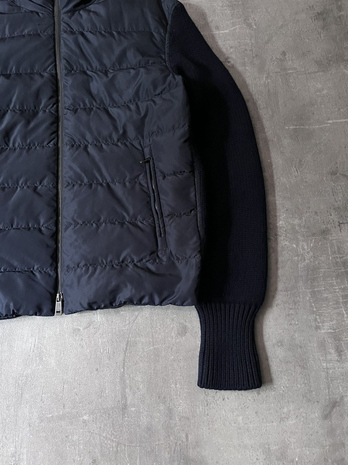 Jil Sander Jil Sander by Raf Simon wool nylon puffer jacket navy Size US L / EU 52-54 / 3 - 3 Thumbnail