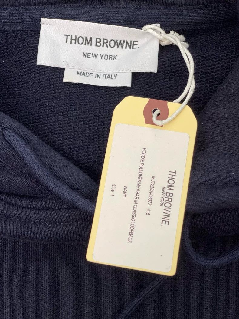 Thom Browne Thom browne Dark blue four-striped high-end line hooded swe Size US S / EU 44-46 / 1 - 6 Thumbnail