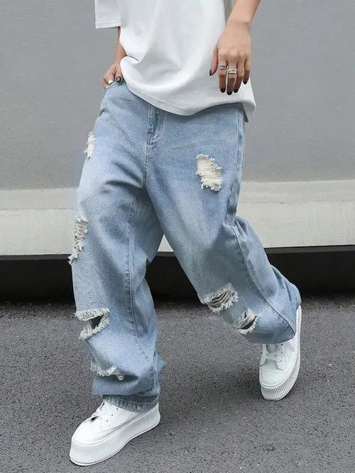 Jean Mayumi x Emiko Distressed Baggy Denim Jeans Ripped Size US 32 / EU 48 - 8 Thumbnail